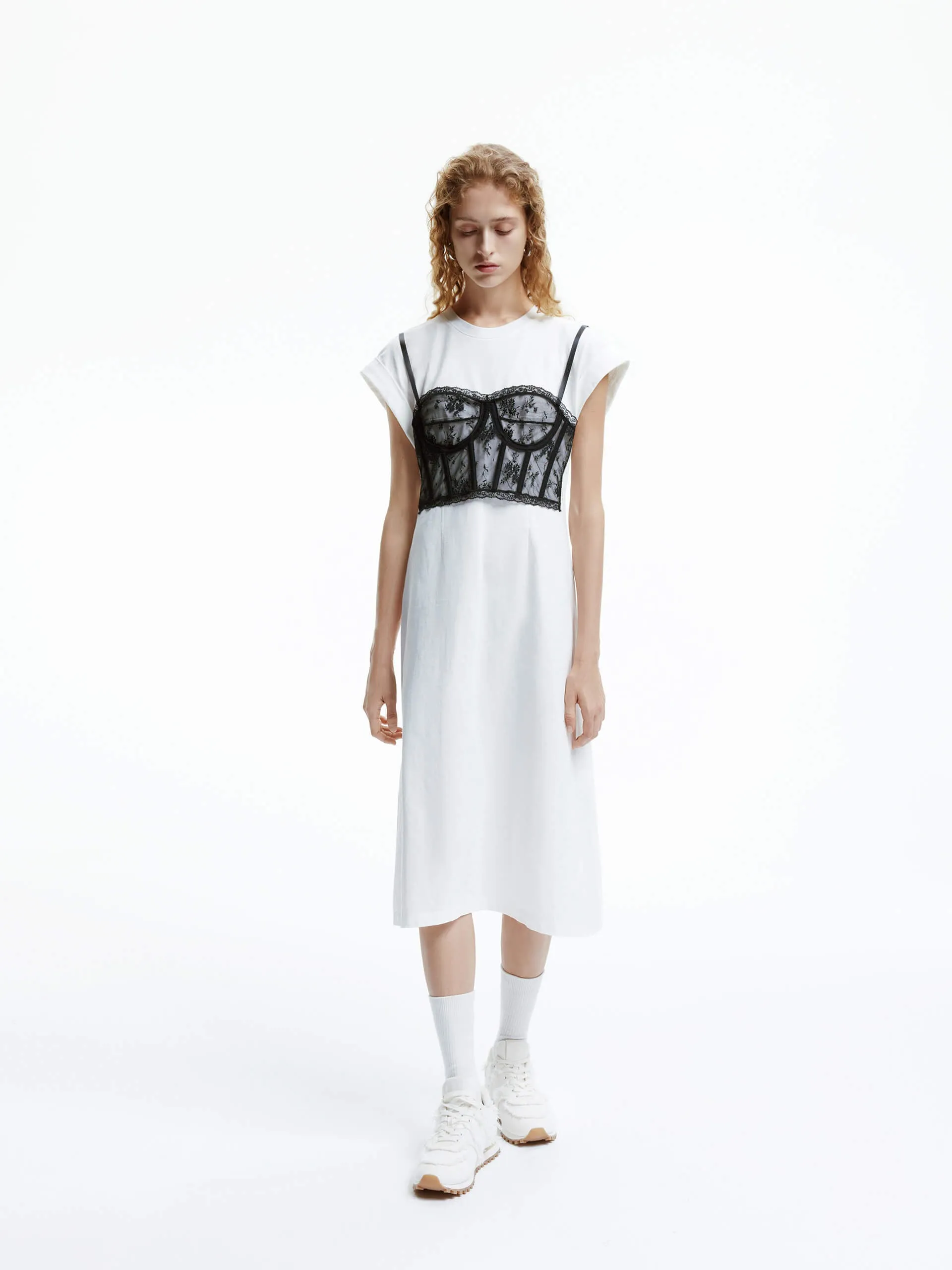 Lace Detail Midi Dress Harbor Walk Day-to-night versatile dress