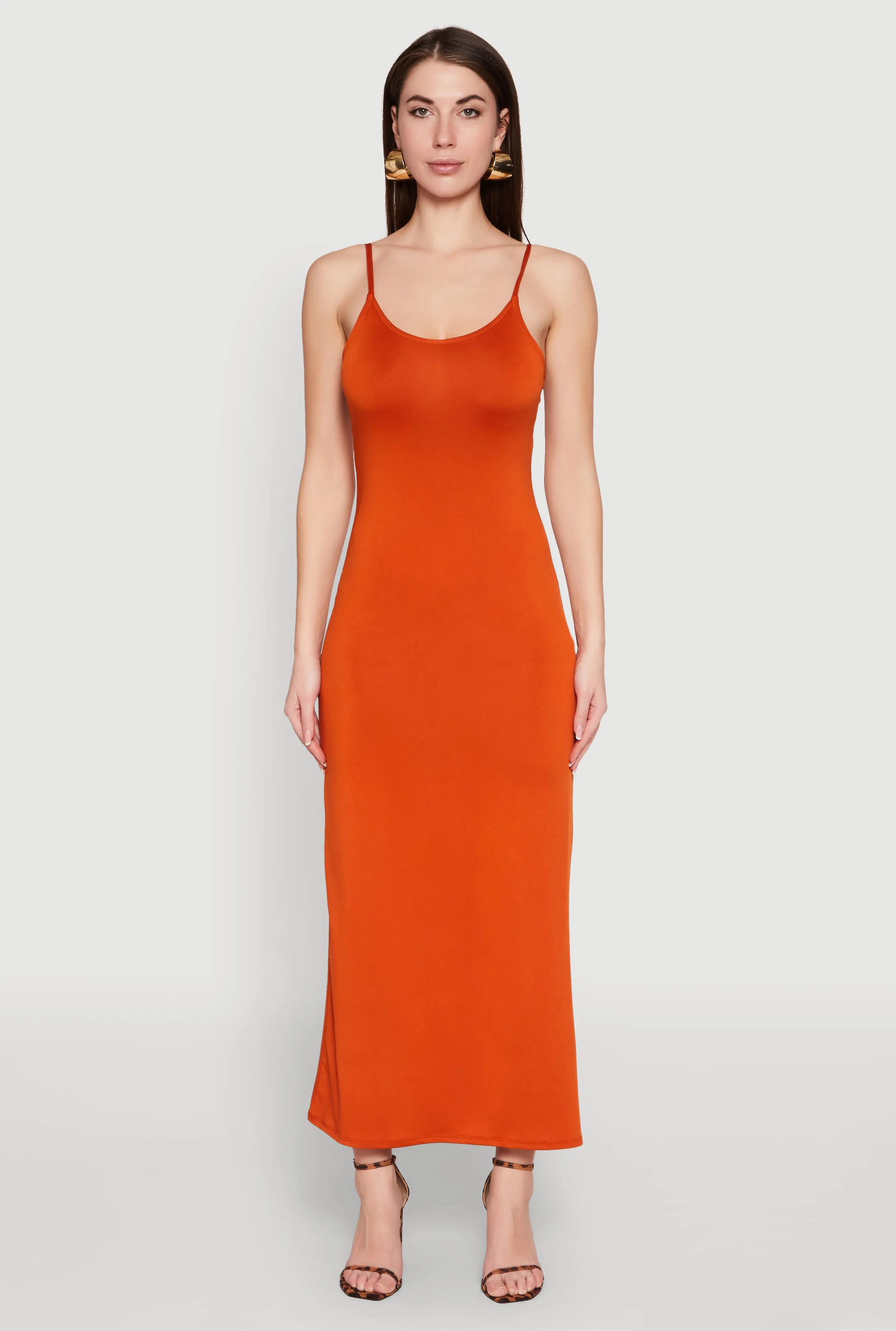 Scoop Neck Cami Maxi Dress This maxi dress offers a comfortable and flattering fit for any occasion