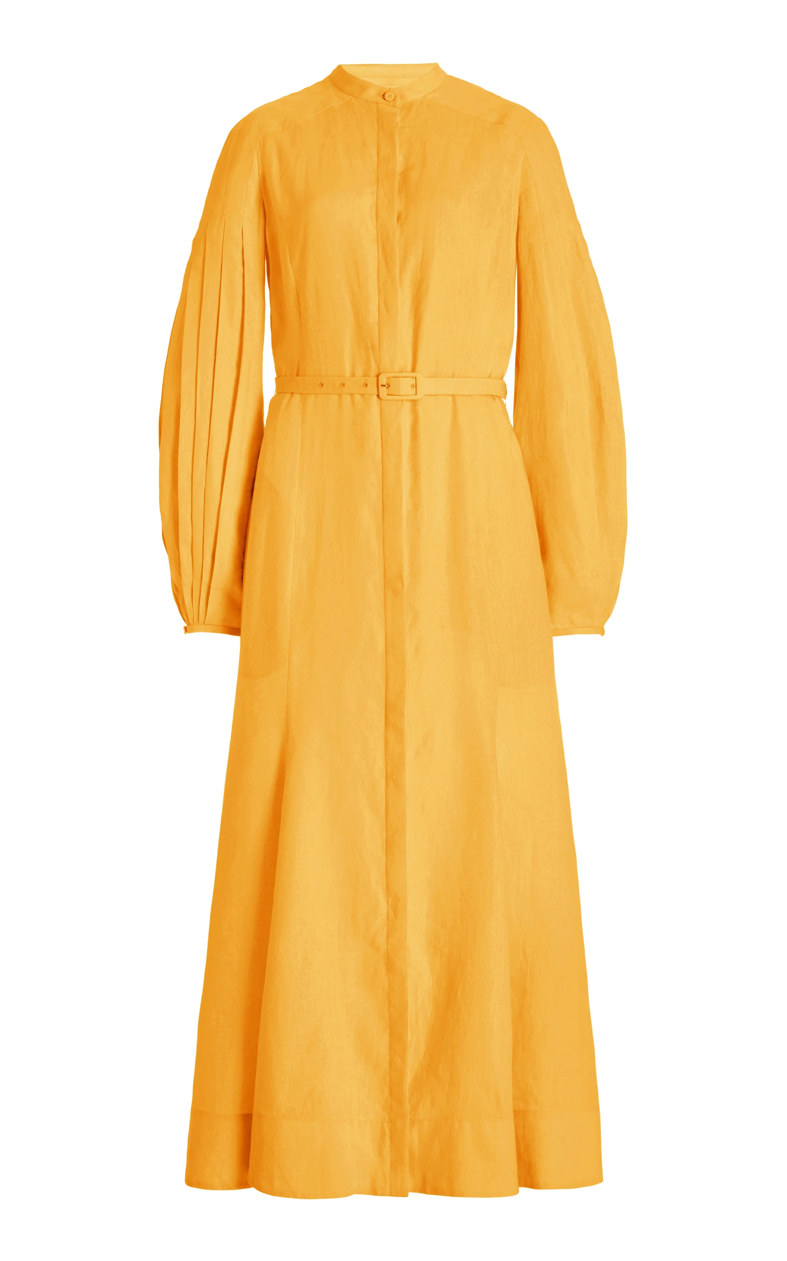 Lydia Maxi Dress with Slip in Fluorescent Orange Aloe Linen EcoDyeProcess ShockAbsorbent Padding