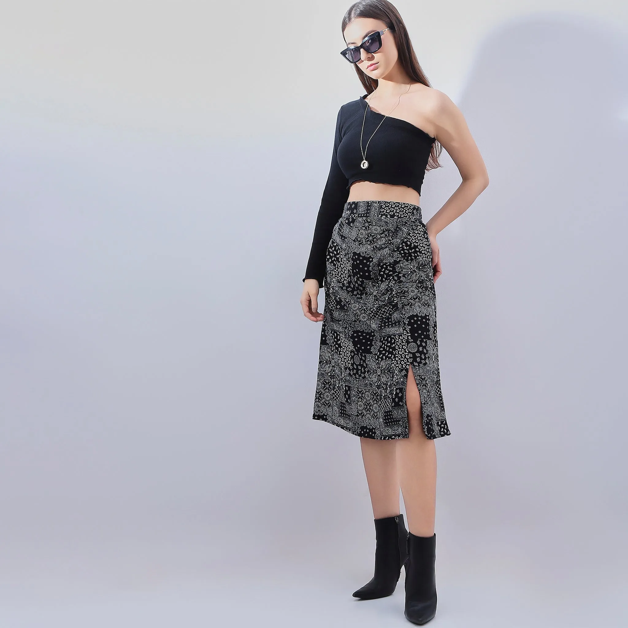 Relaxed Fit Printed Skirt StaticFree Lining OdorResistantFabric