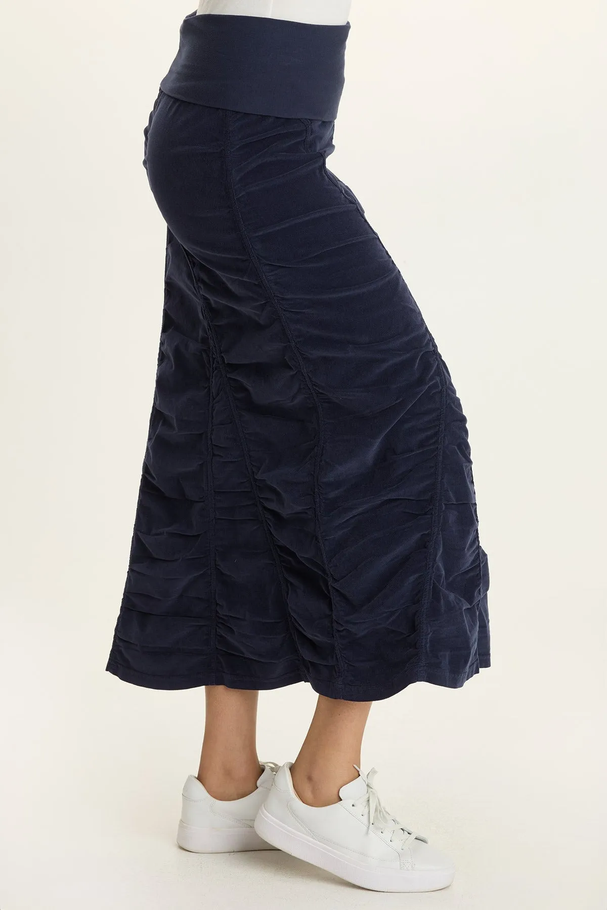 Strong Soul Cord Shirred Peasant Skirt