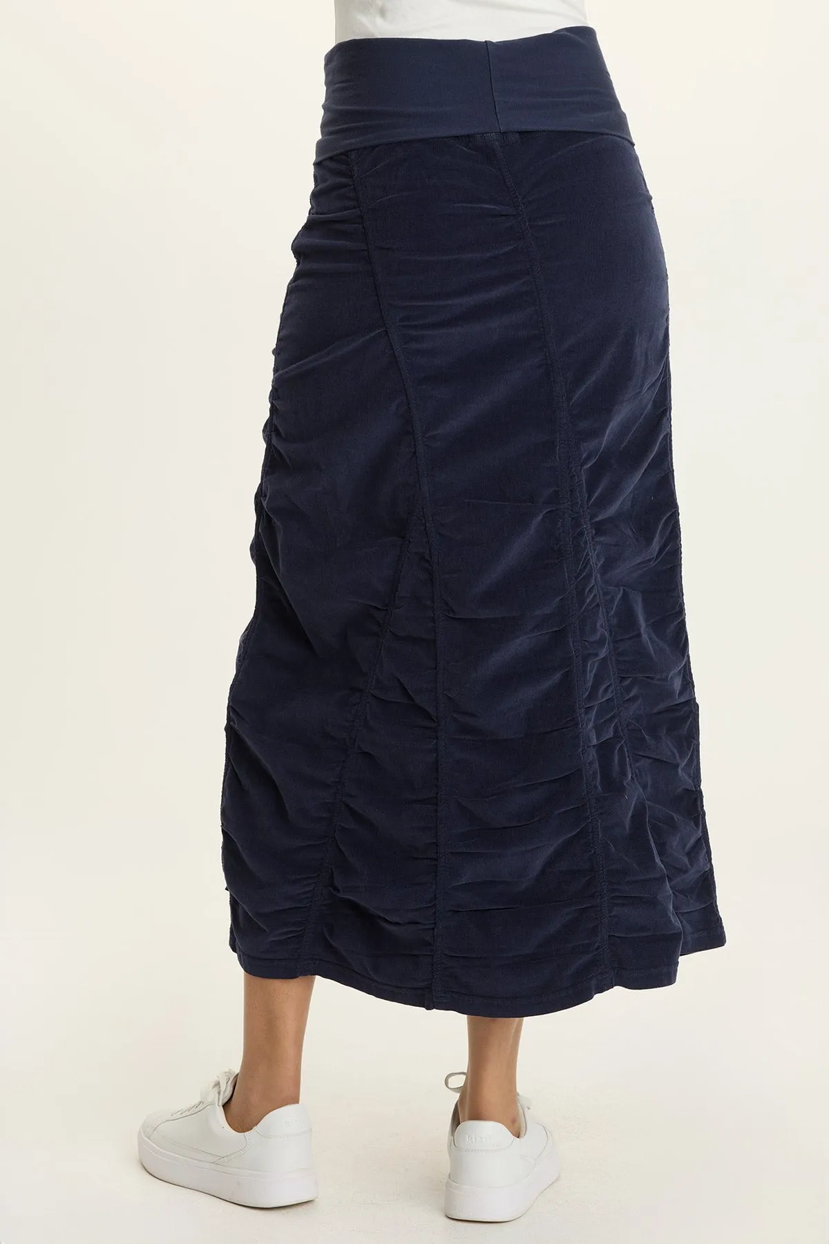 StaticFree Lining Cord Shirred Peasant Skirt