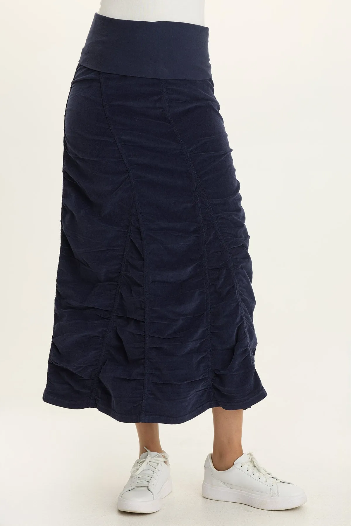 EcoFriendly Material Stage Feel Cord Shirred Peasant Skirt