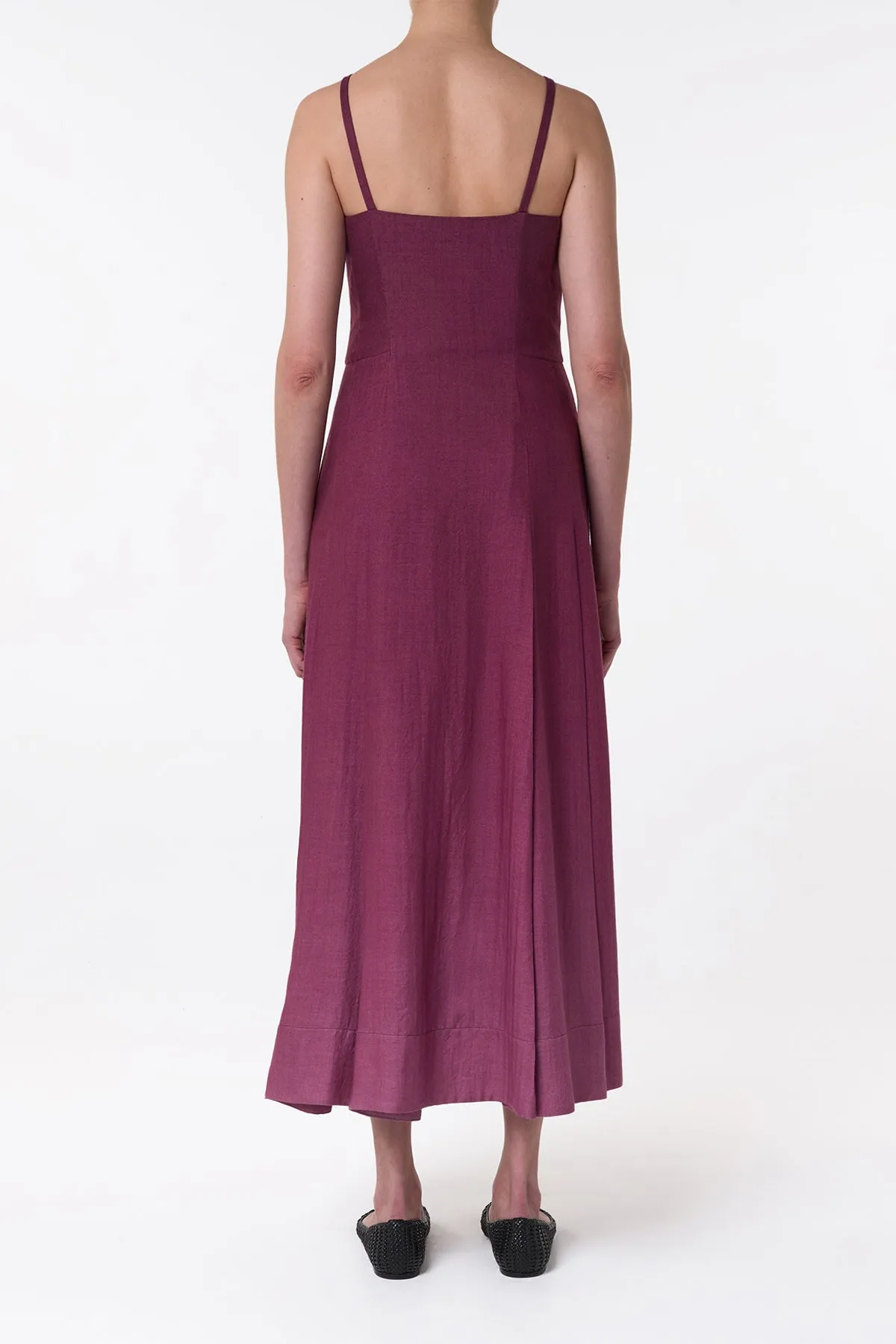 Magritte Maxi Dress in Bordeaux Cashmere Silk Thermal Insulation