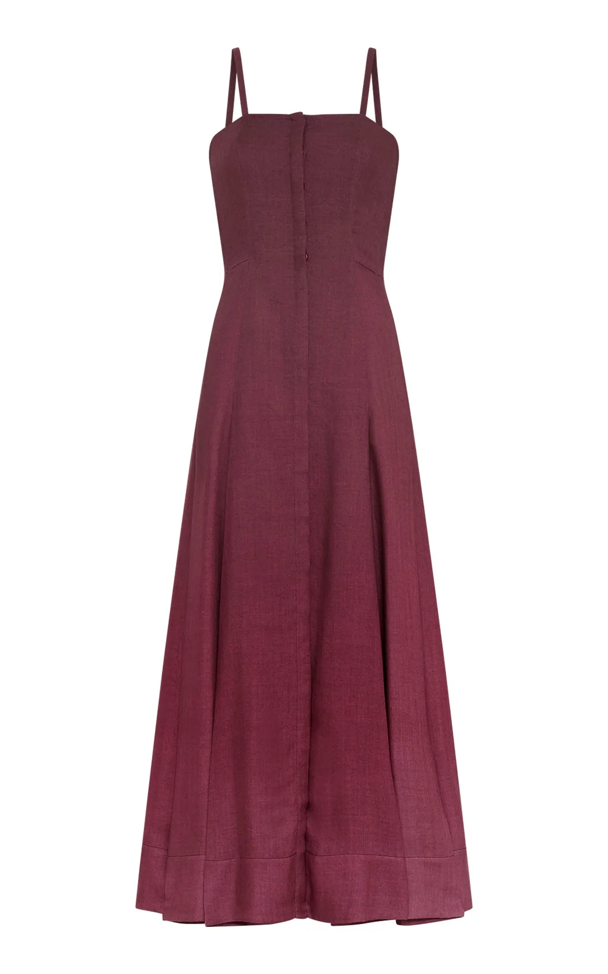 Magritte Maxi Dress in Bordeaux Cashmere Silk Windproof Outer Layer