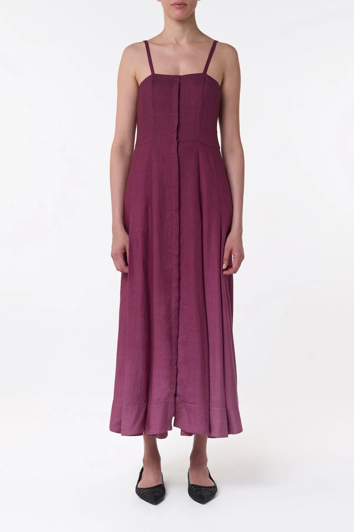 Magritte Maxi Dress in Bordeaux Cashmere Silk TemperatureControlTechnology Senior Ease