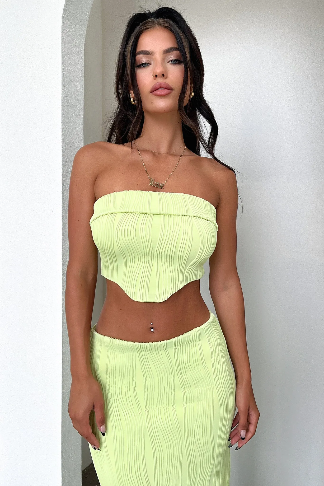 Xava Skirt- Green Sophisticated Casual
