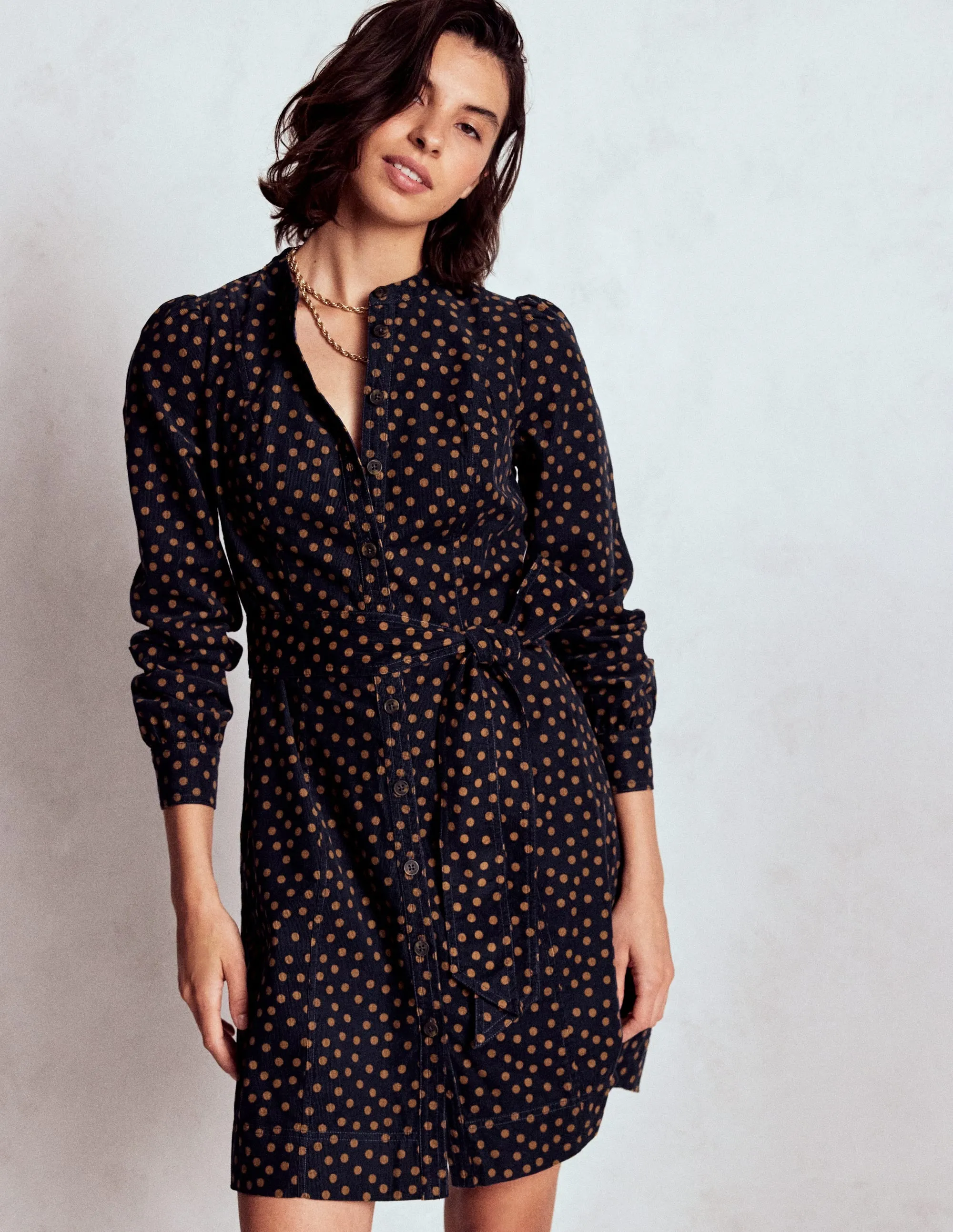 Night Rush Sexy yet elegant mini Bre Cord Short Dress-French Navy, Painted Dot