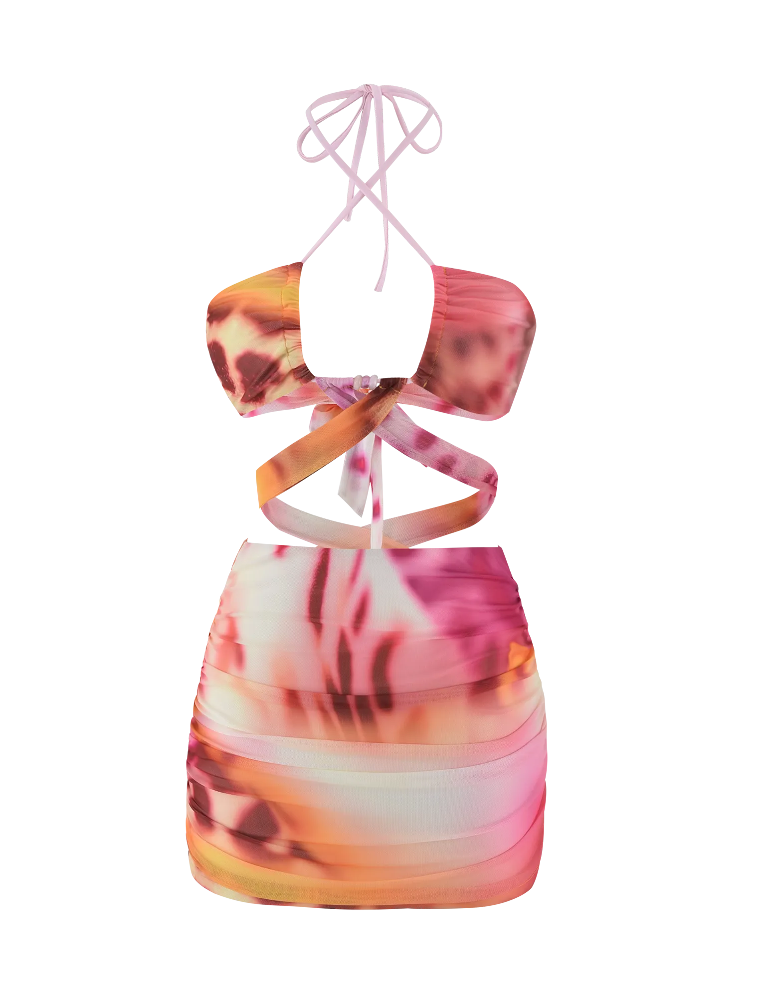 ZARIAH MINI DRESS - MACRO ORCHID Sunset Glam Flirty Vibe