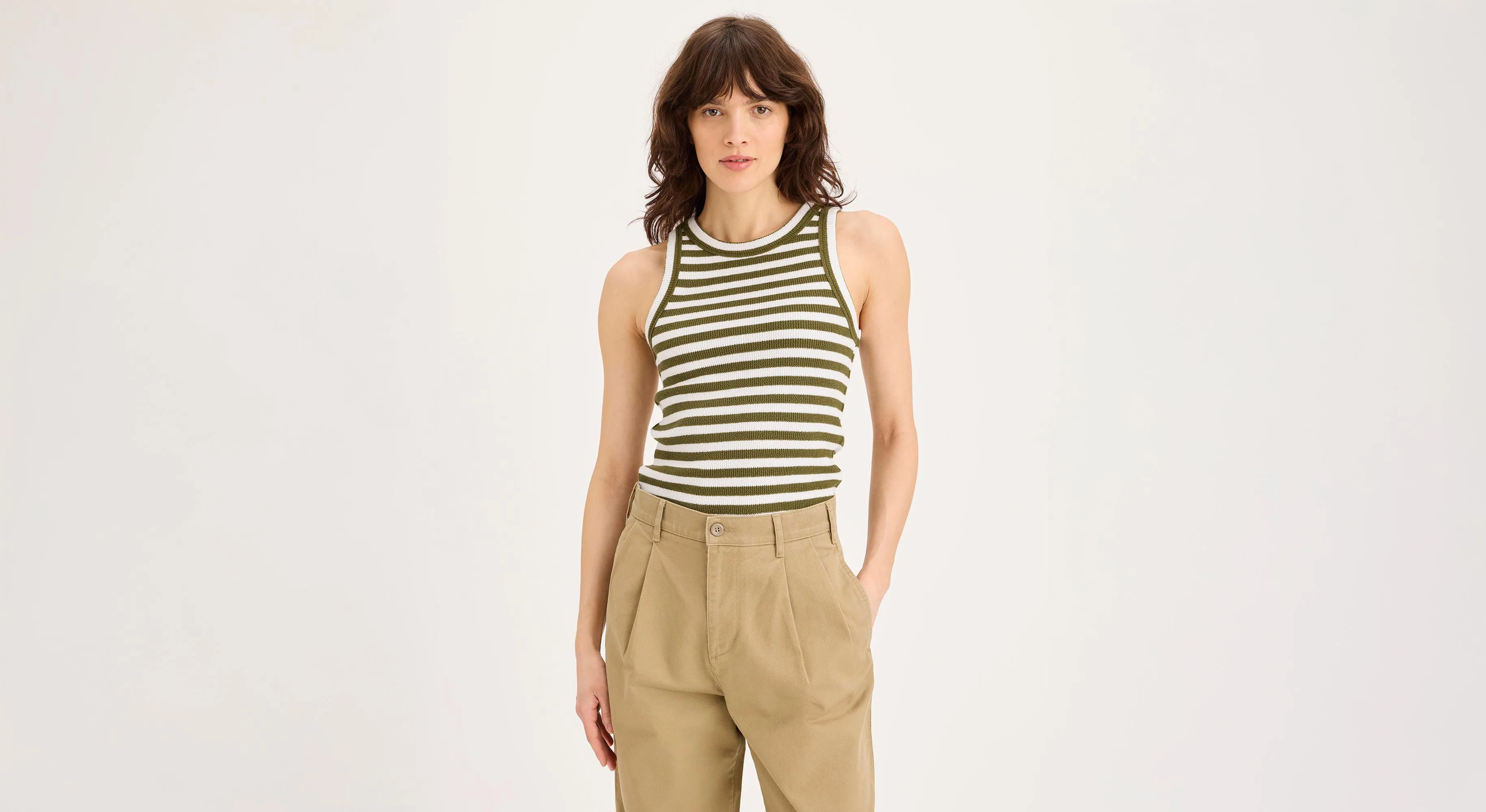 SweatAbsorbentLining Charm Core Rib Tank, Slim Fit