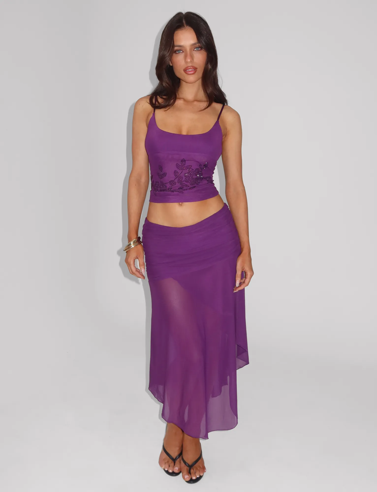 MARIANA SKIRT - PURPLE Smart Casual Slip Resistant Waist