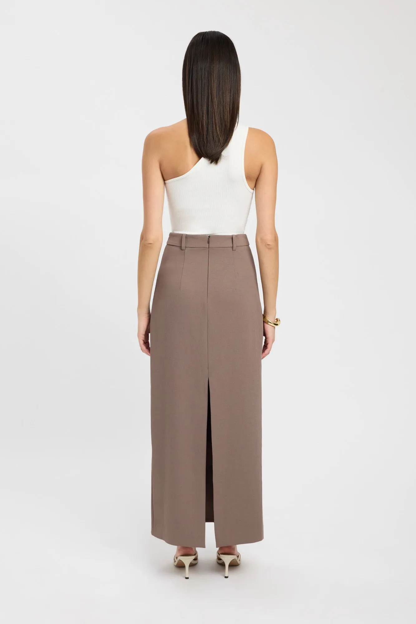 Synthetic Blend Vibrant Flow Ariel Midi Skirt
