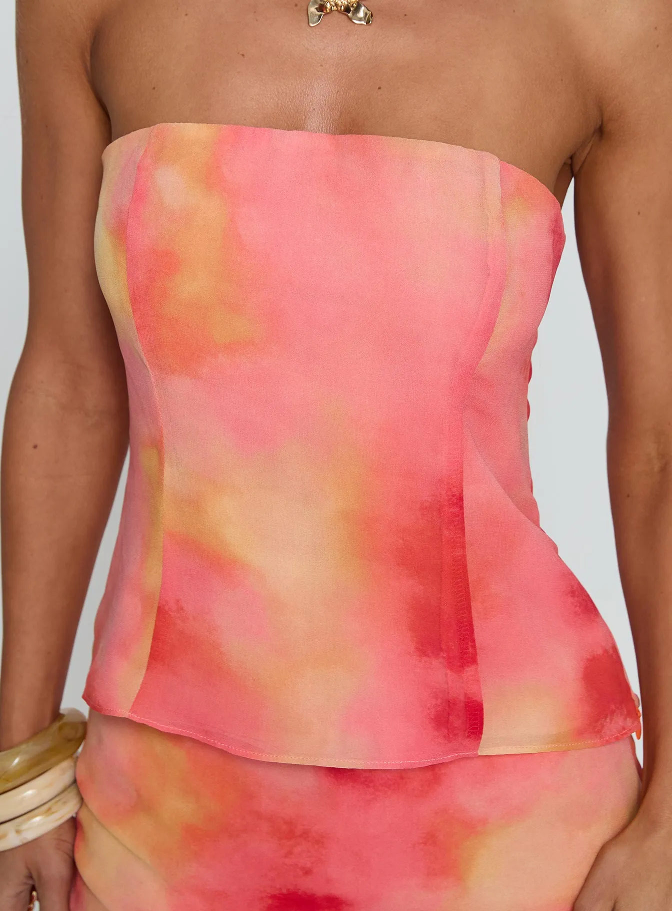 Fondness Scarf Detail Strapless Top Multi SecurePockets