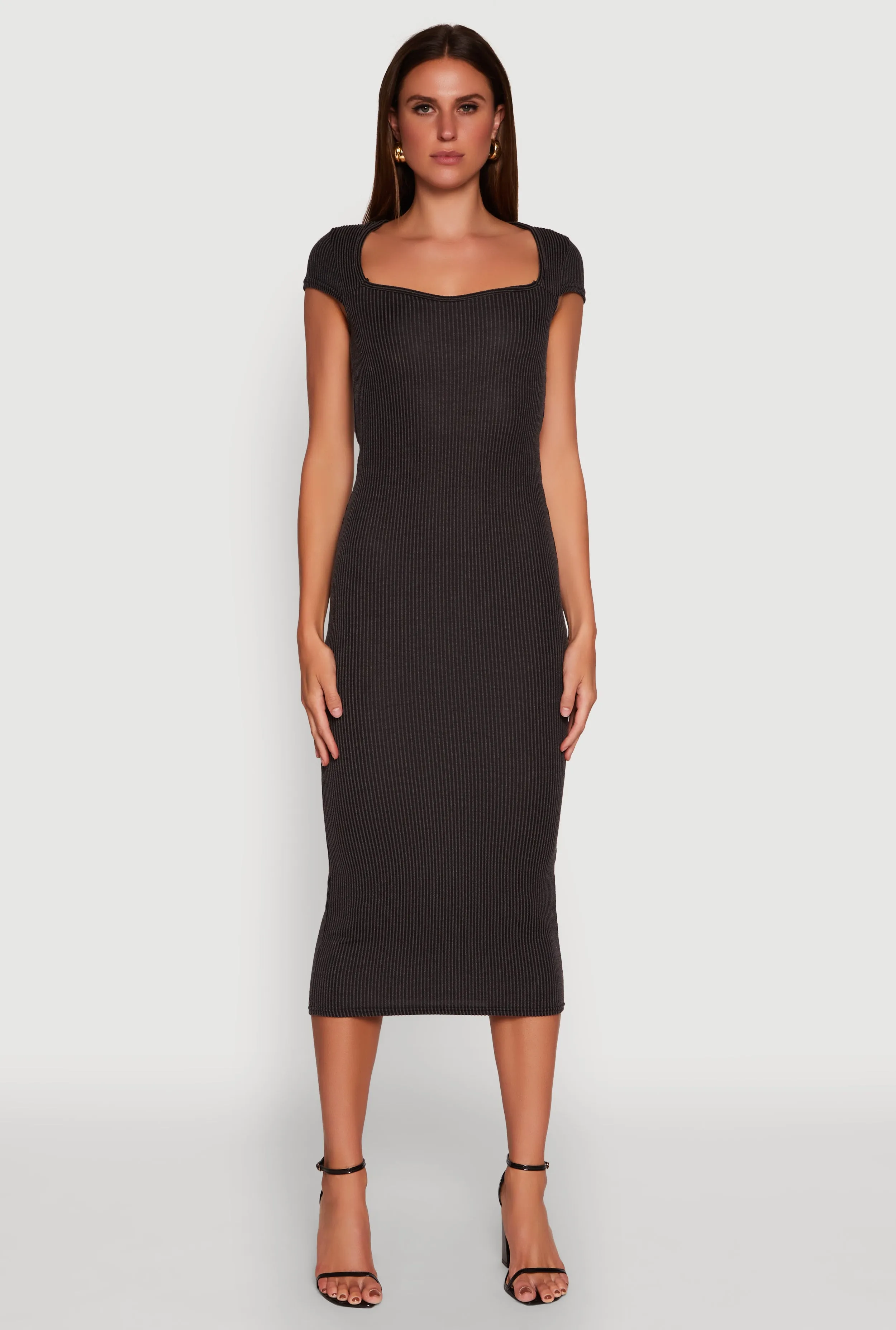 Trendy Textured Knit Tie Back Cut Out Maxi Dress breath easy
