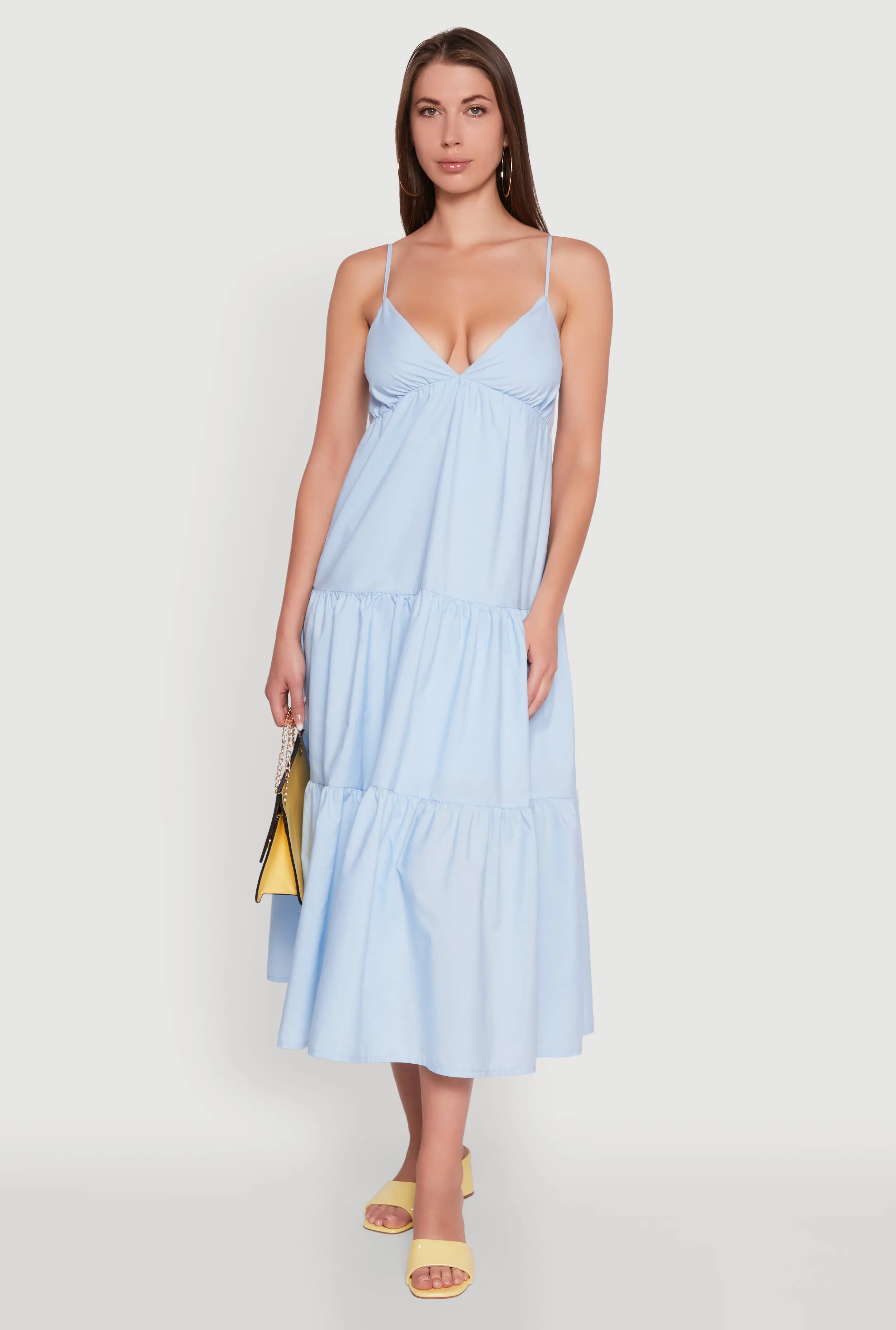 Bold pattern maxi Trendy V-Neck Sleeveless Tiered Maxi Dress