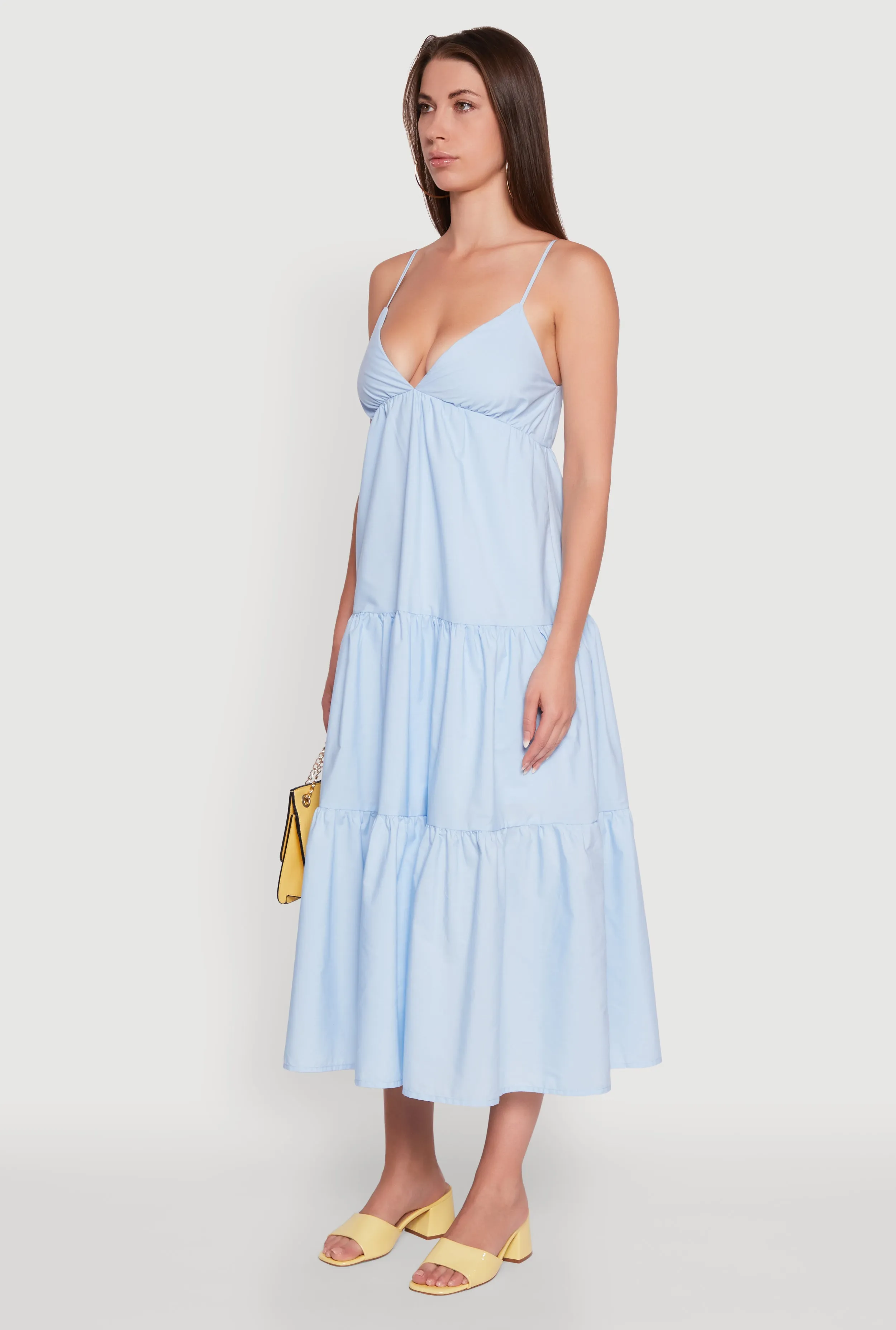 Sand Path Village Path Trendy V-Neck Sleeveless Tiered Maxi Dress