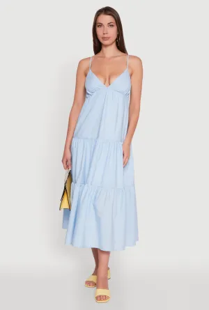 Bold pattern maxi Trendy V-Neck Sleeveless Tiered Maxi Dress