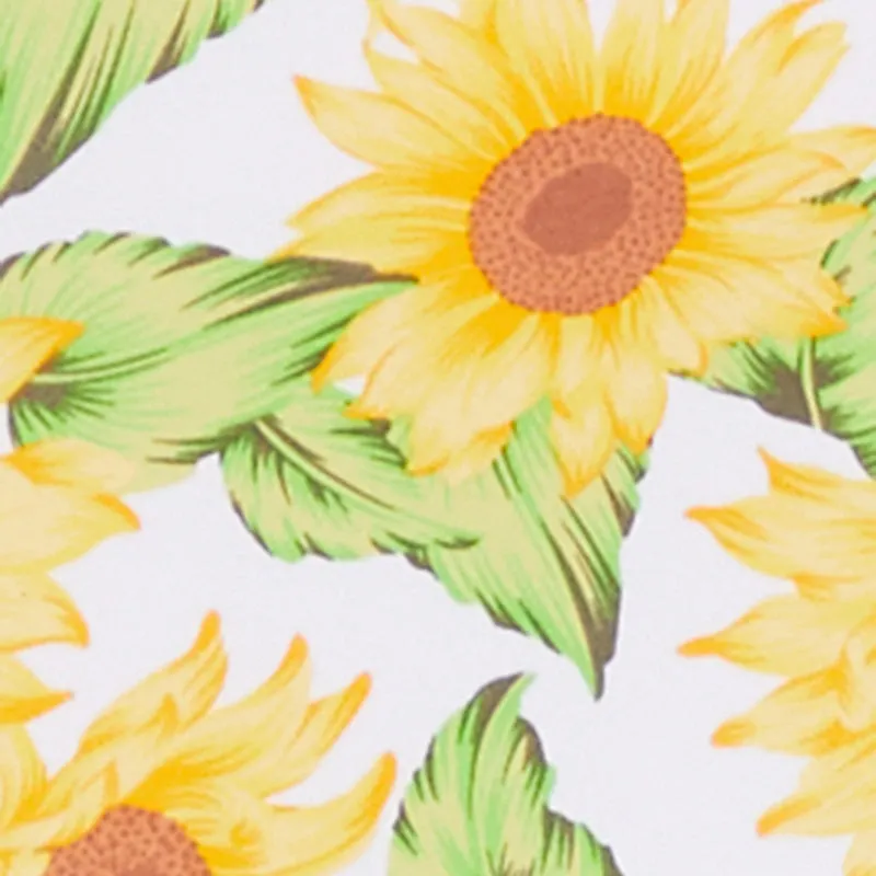 Sunflower Print Shift Dress Slit Thigh Modification