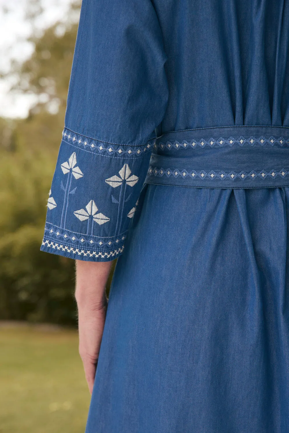 Pastel tone Anna Chambray Dress in Quebec