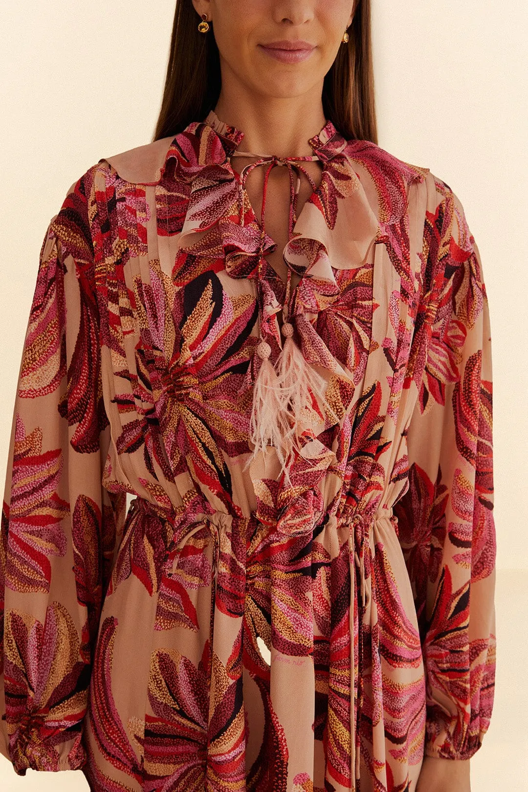Floral Tapestry V Neck Maxi Dress This dress is the ideal choice for those who want comfort and elegance in one garment