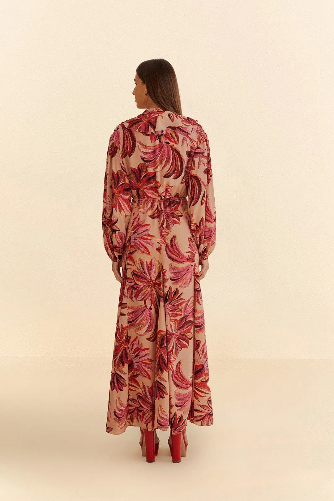 Floral Tapestry V Neck Maxi Dress Dream Flow