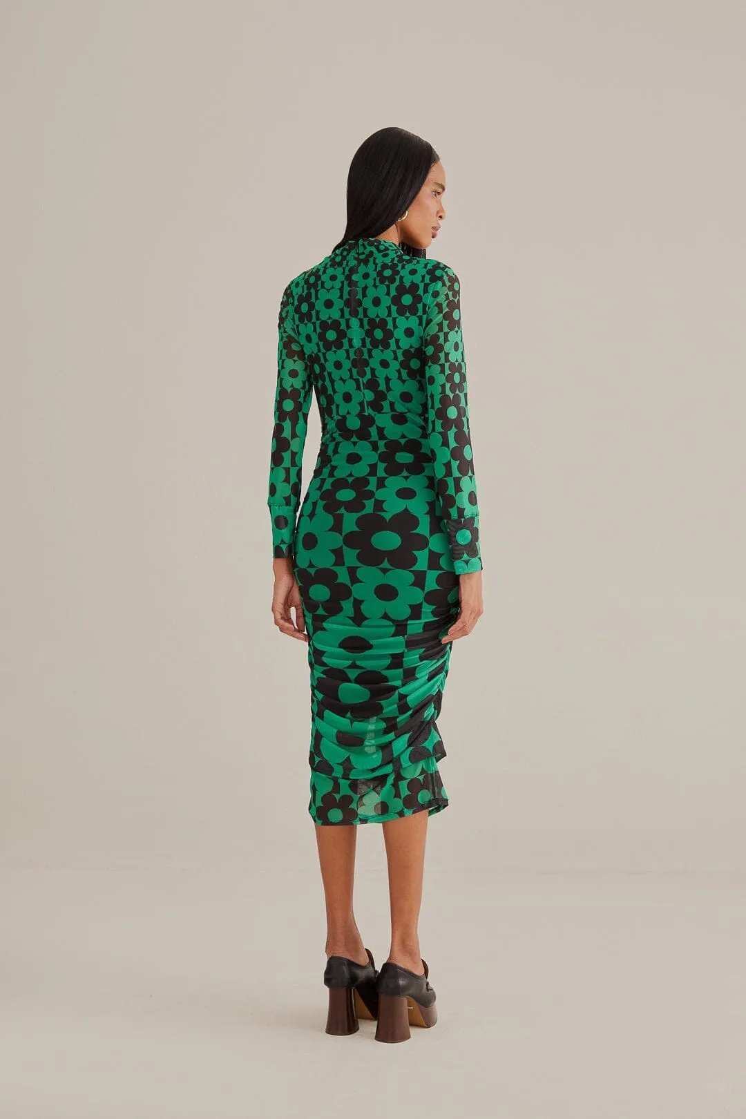 Diamond Glow casual outing Green Lovedaisy Tulle Midi Dress