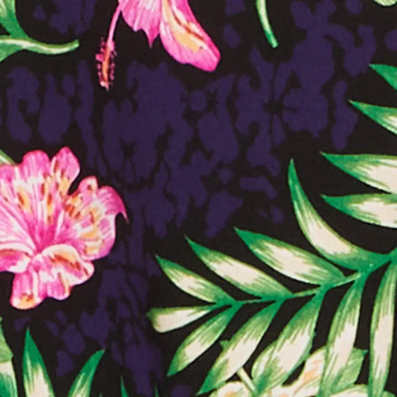 Tropical Floral Print Maxi Sundress Frill Edge Rural Path