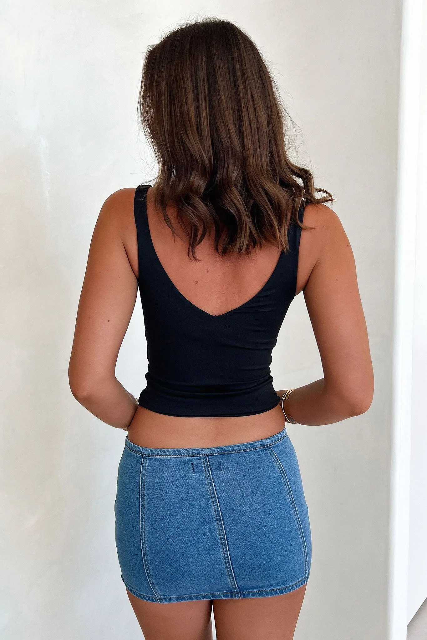 Rosetta Mini Denim Skirt - Blue Casual Moments Modest Wear
