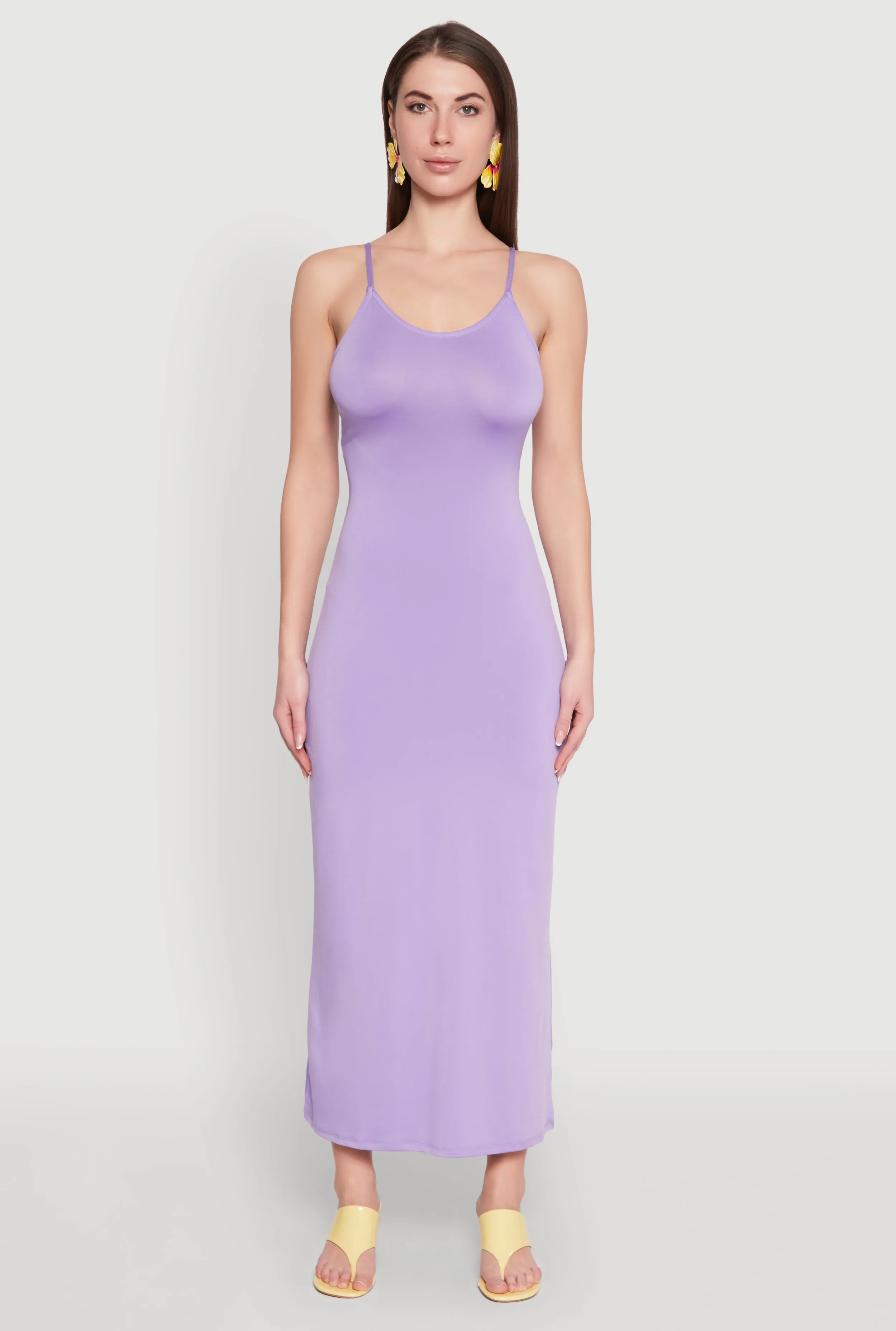 Magic Hour Designed with simplicity and sophistication in mind this dress is perfect for any occasion Scoop Neck Cami Maxi Dress