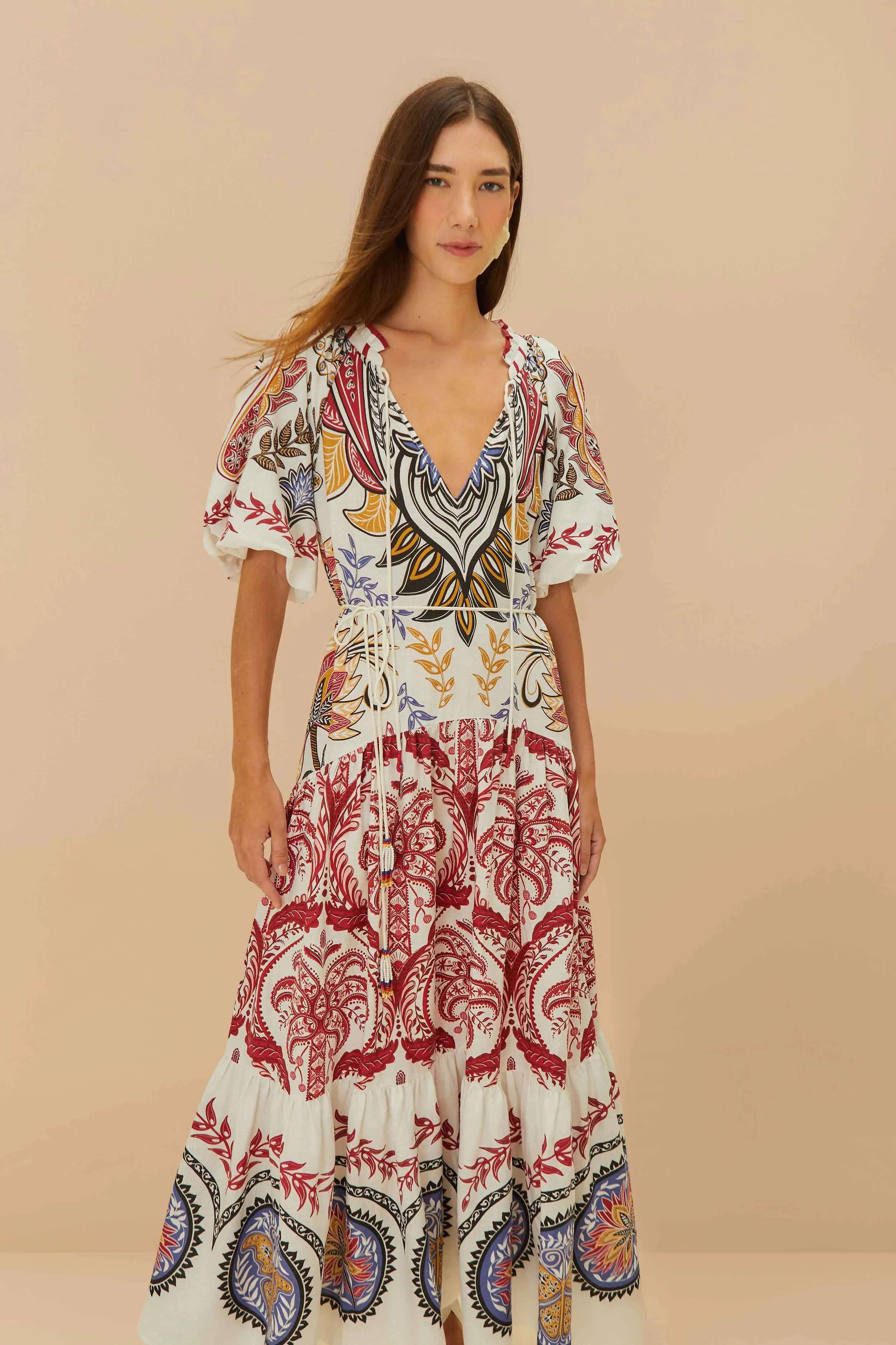 Tropical Camafeu Boho Glam LENZING? ECOVERO? Euroflax? Maxi Dress Breezy resort maxi Organza Air