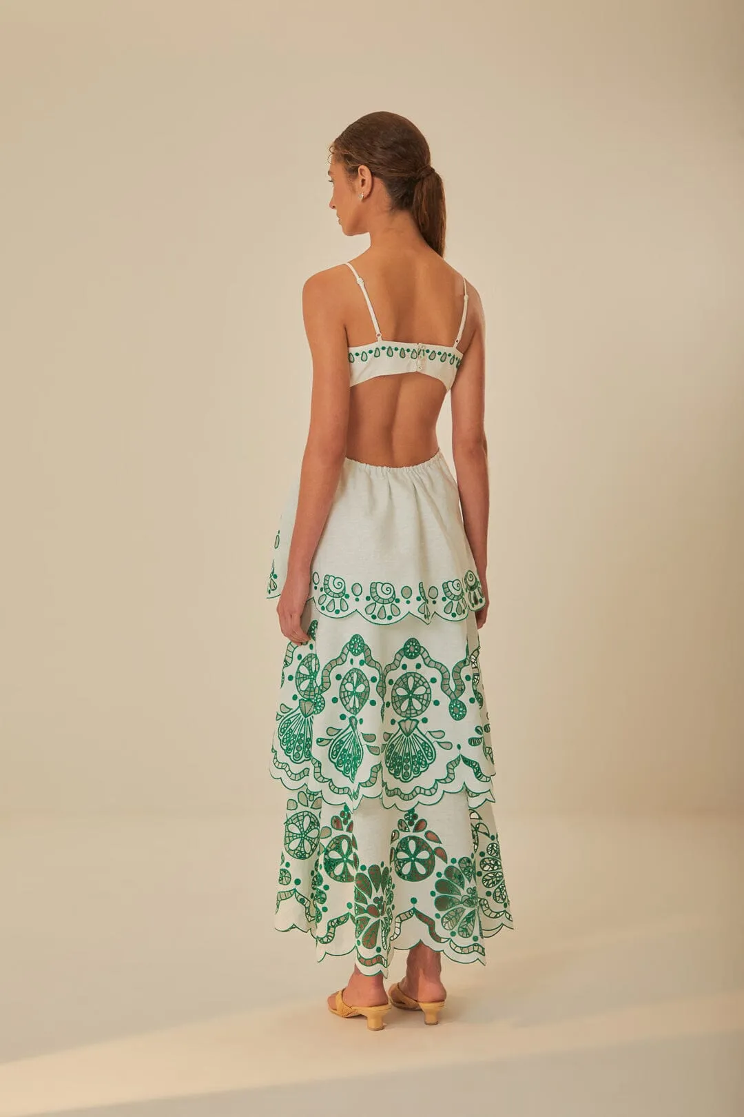 Lightweight fabric midi Lightweight and breezy gown Off-White Flower Richelieu Euroflax? Premium Linen Midi Dress