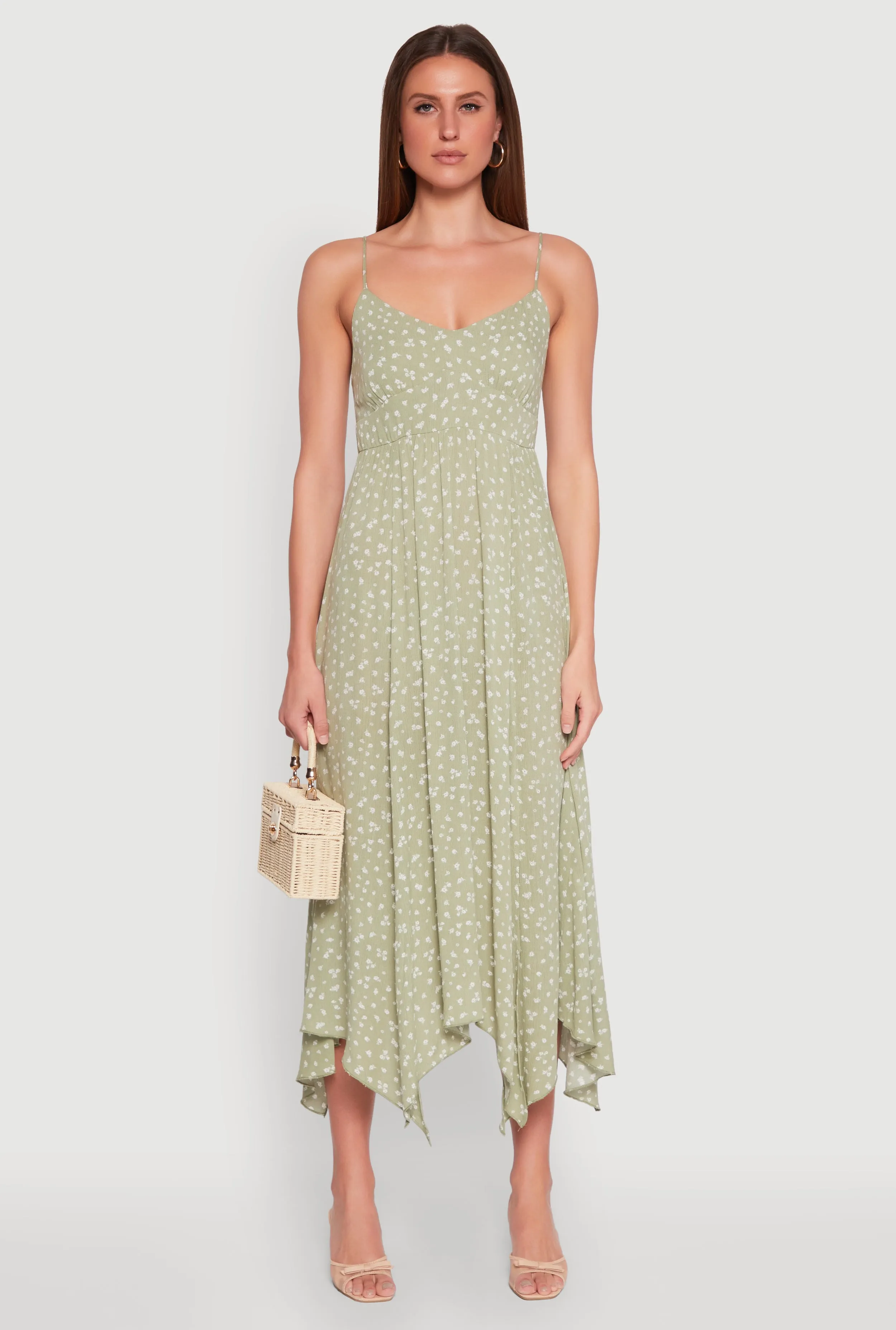 Floral Print Slit Hem Maxi Dress Country Lane