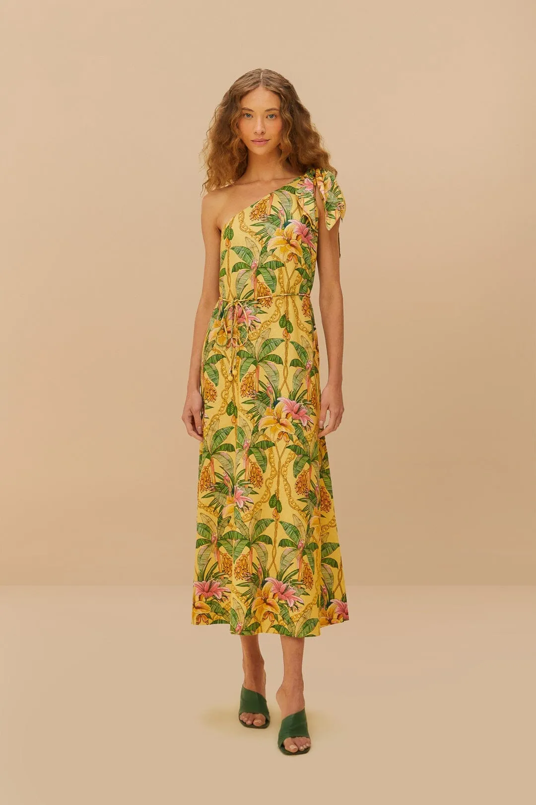 Yellow Tropical Paradise LENZING? ECOVERO? Euroflax? Maxi Dress Field Walk Garnet Glow