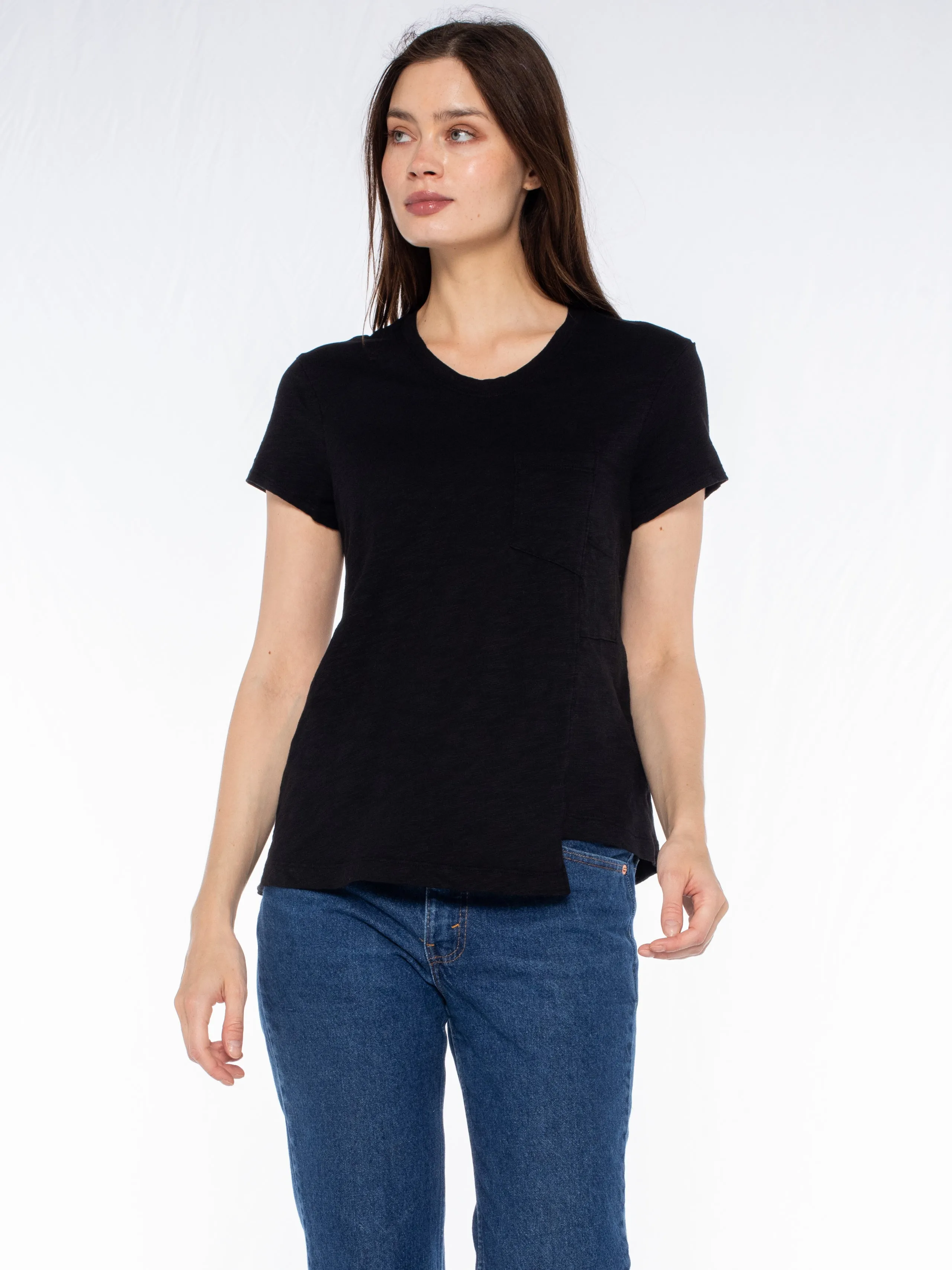 Fairy Touch Craft Soul Crew Slub Tee with Shifted Pockets & Hem