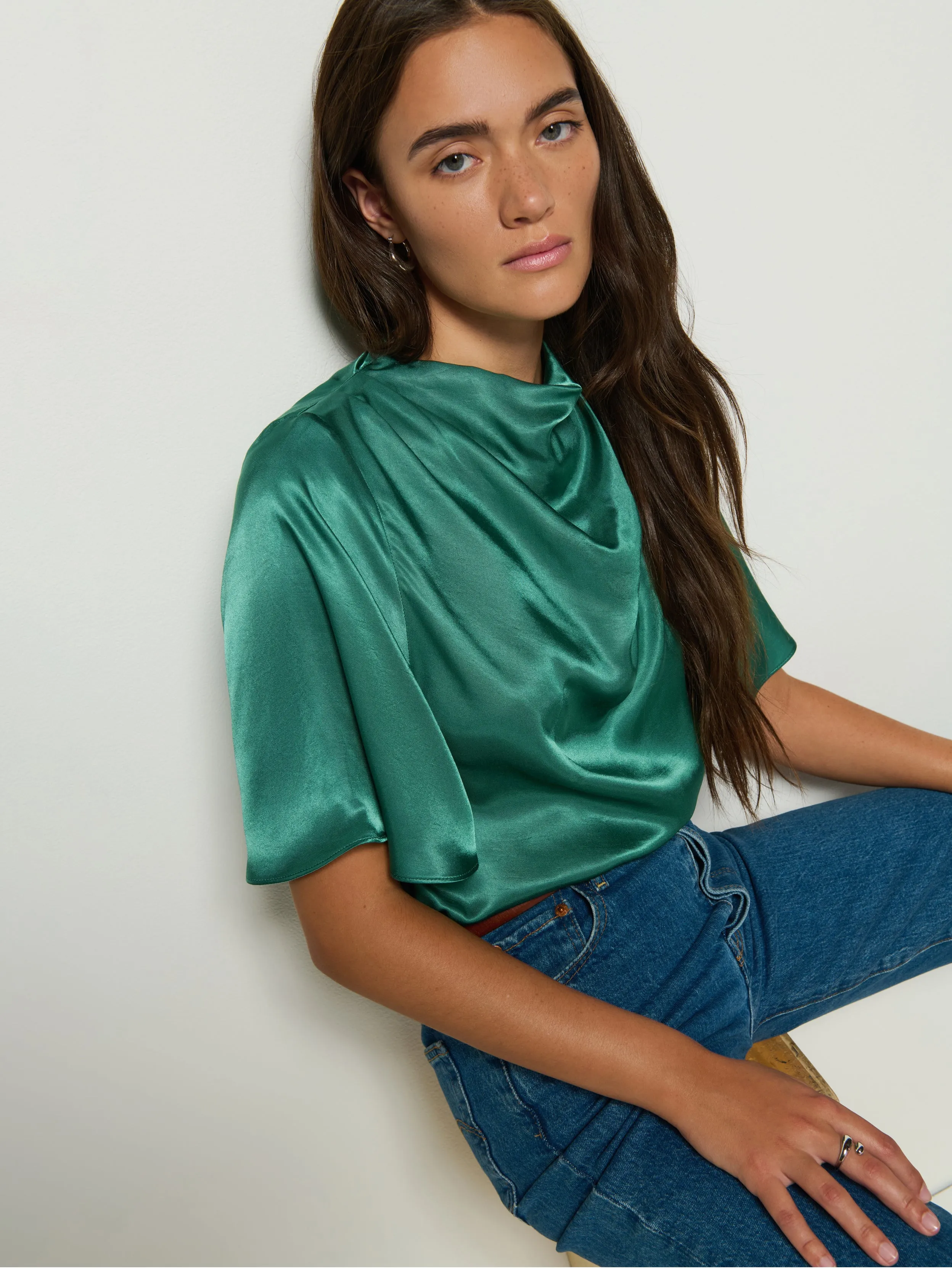 Karine Cowl Blouse LowMaintenanceFabric Country Core
