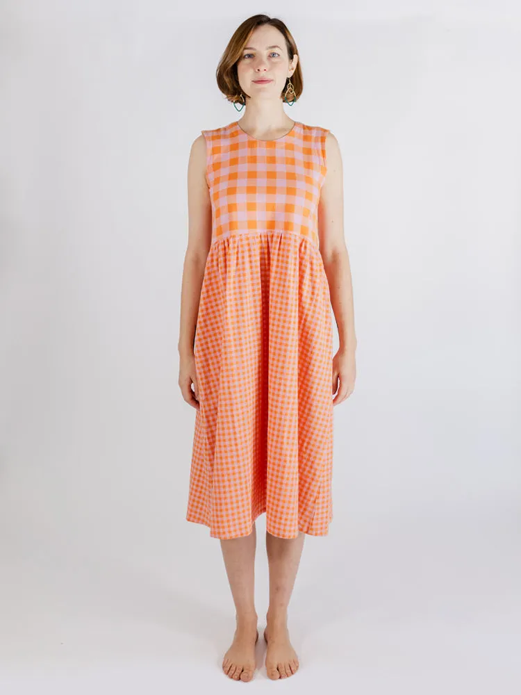 Lilah Dress - Tangerine Mix Easy Cool
