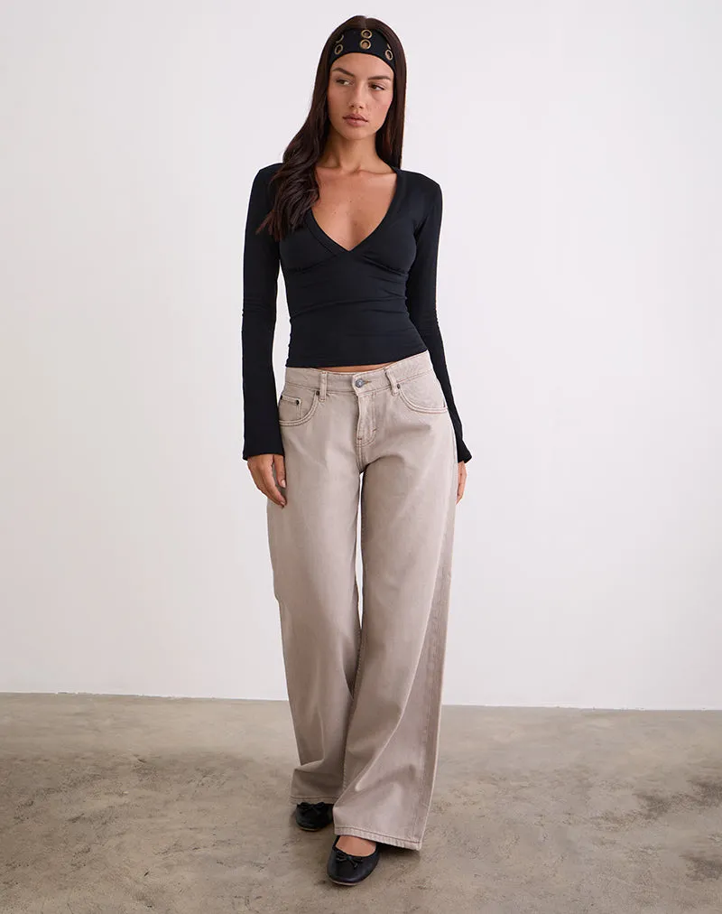 Joy Mood CompactPackaging Low Rise Roomy Jeans in Pebble