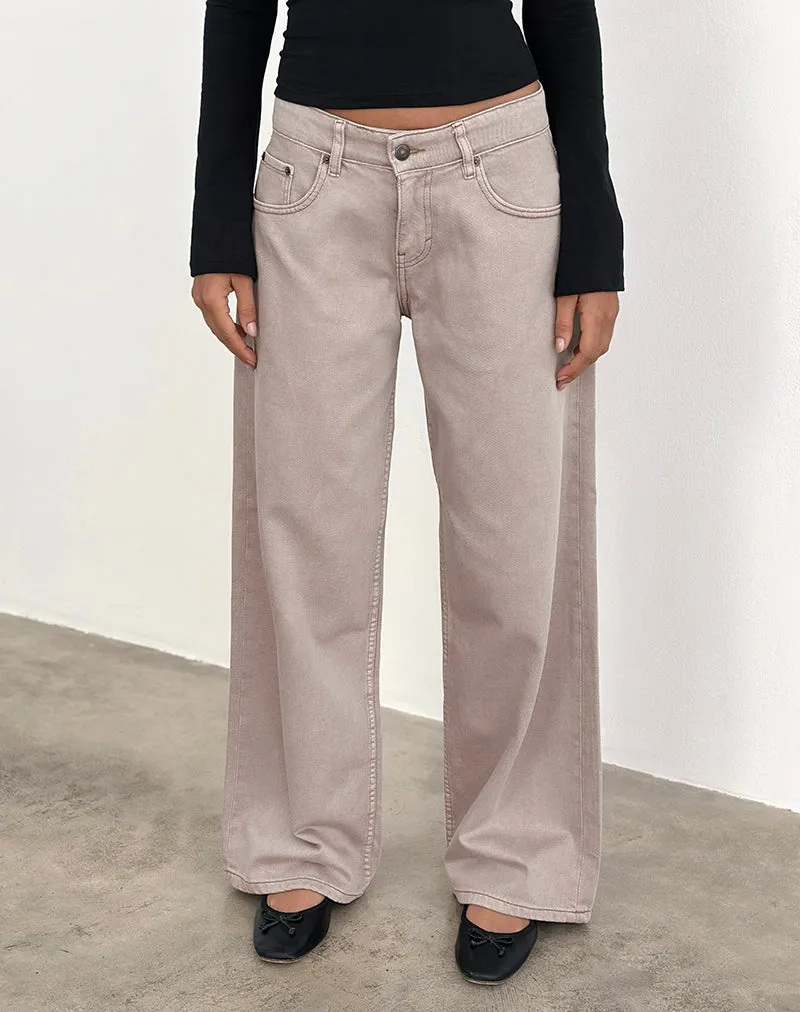 Low Rise Roomy Jeans in Pebble Sheer Glow