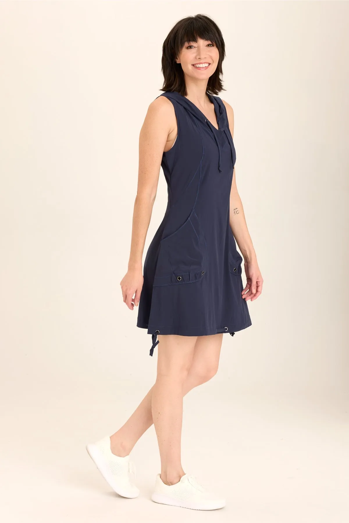 Lean Glow Sumi Active Whisper Stretch Hooded Cargo Mini Dress