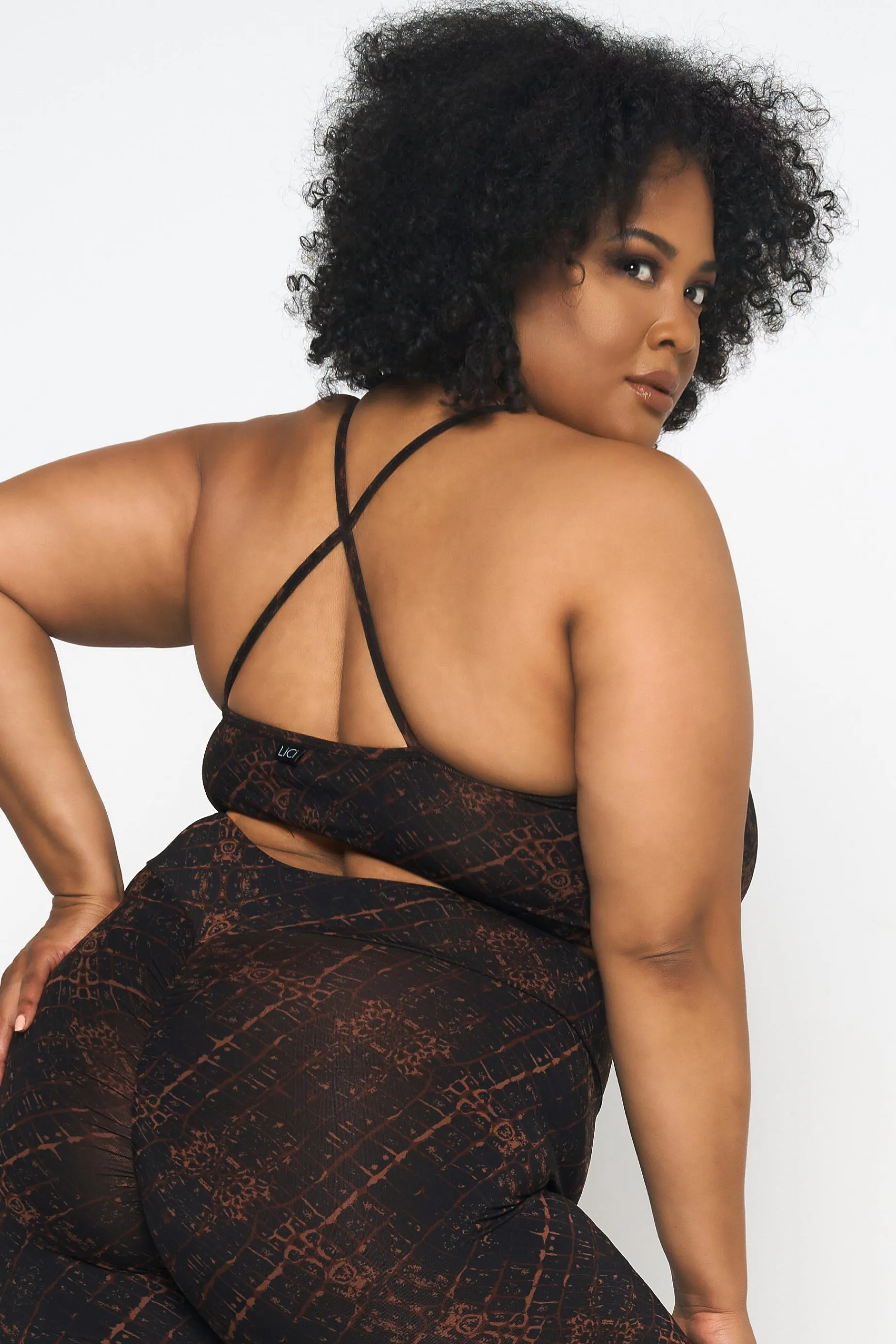Instinct Criss Cross Crop Top Recycled Polyester Blend Water Soul