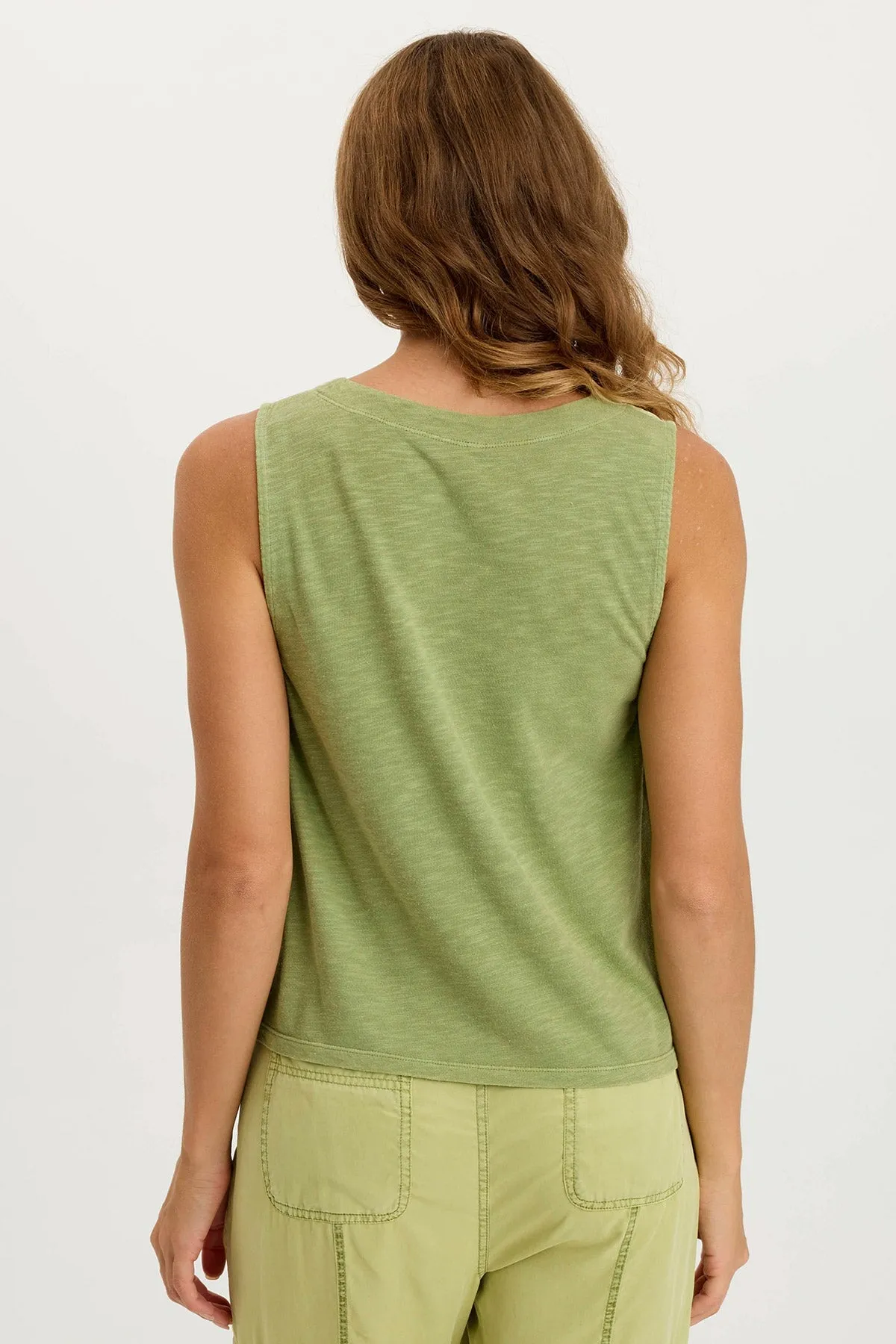 StaticFreeLining Massimo Twill/Jersey Wide-Neck Tank