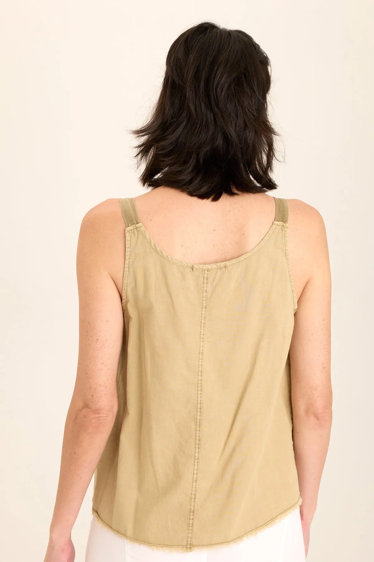 Shawnie Linen Billowy Pintuck Tank QuickReleaseClosure Farm Glow