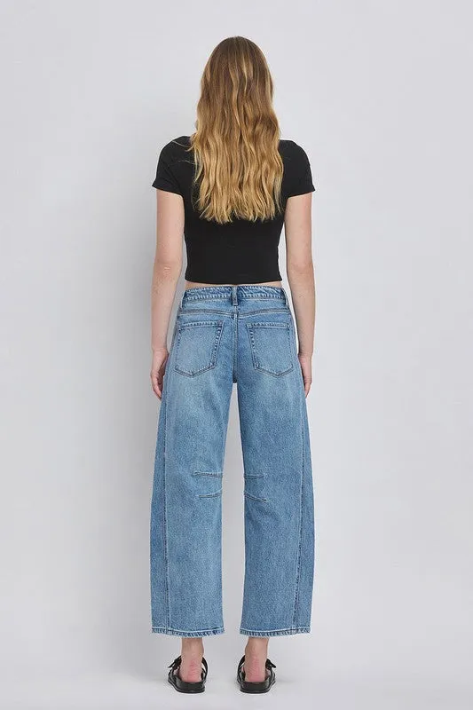 Free Mind Vervet High Rise Barrell Jean