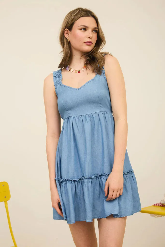 CHAMBRAY SMOCKED DRS Picnic Fun QuickDrying Material