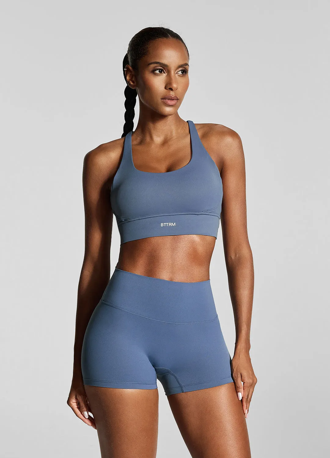Iris Blue Micro Shorts Clean Stretch Stylish Shorts