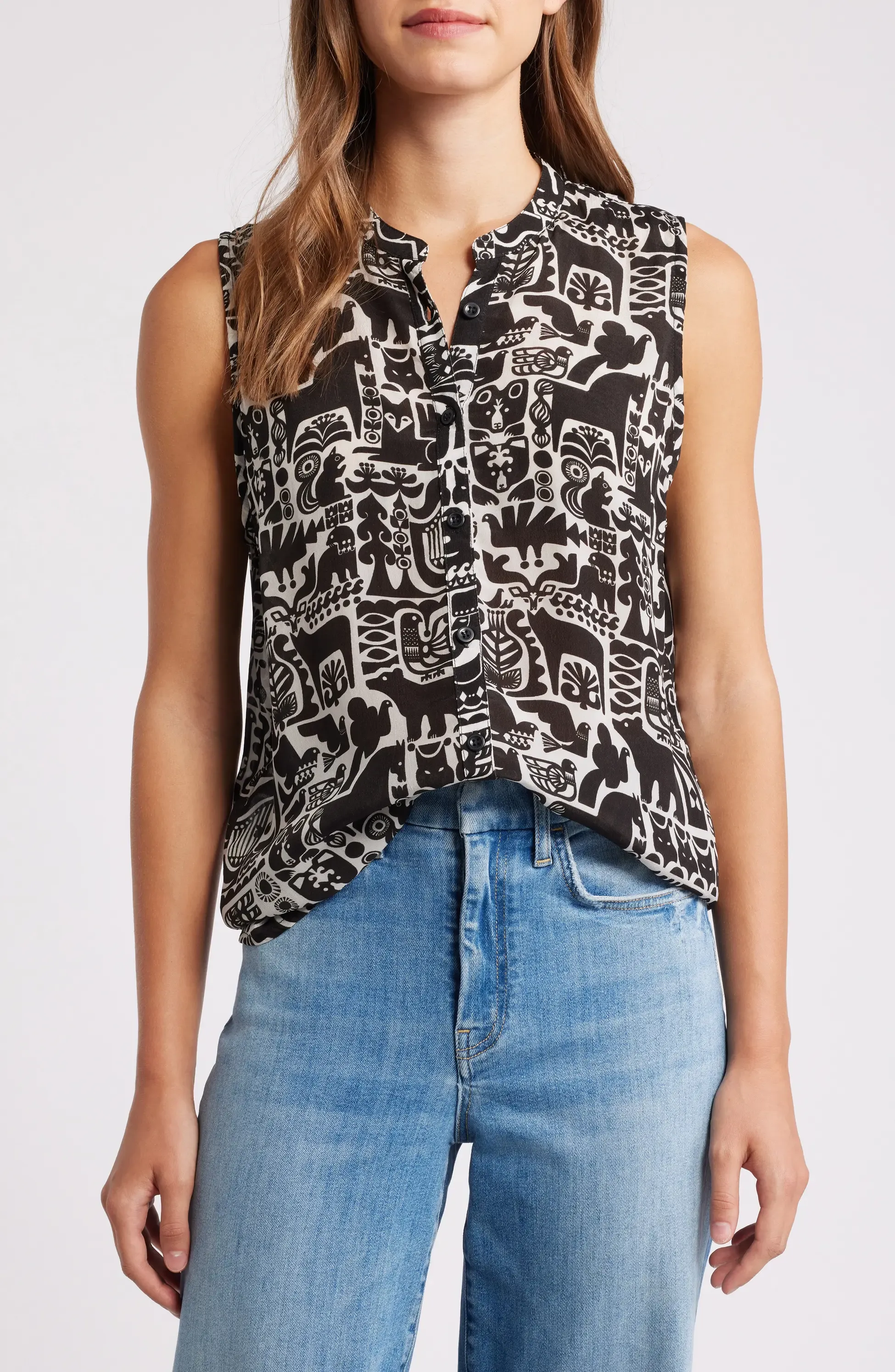 Snow Ready Button Up Tank Top