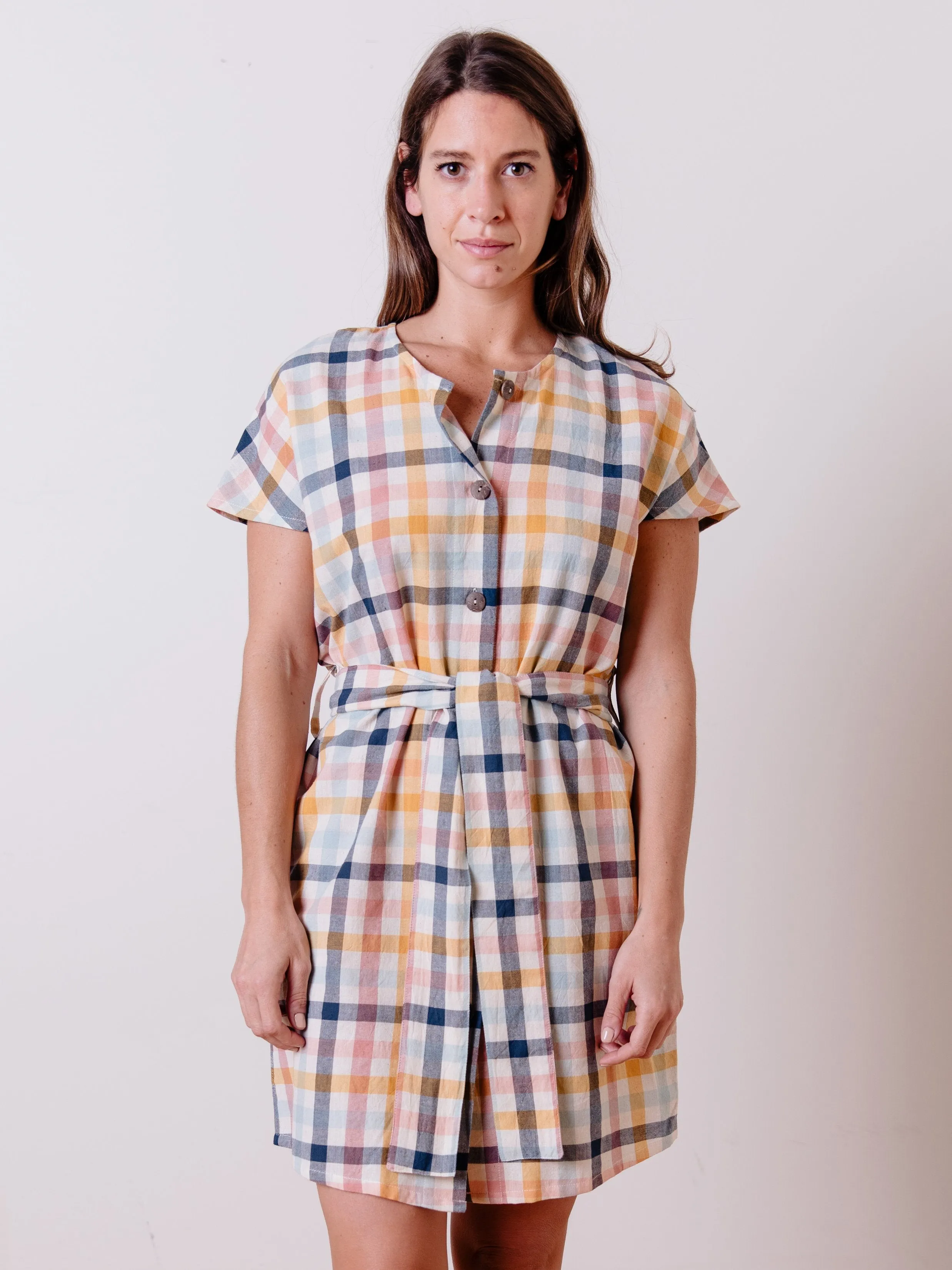 Renee Dress - Multi Gingham spring fresh