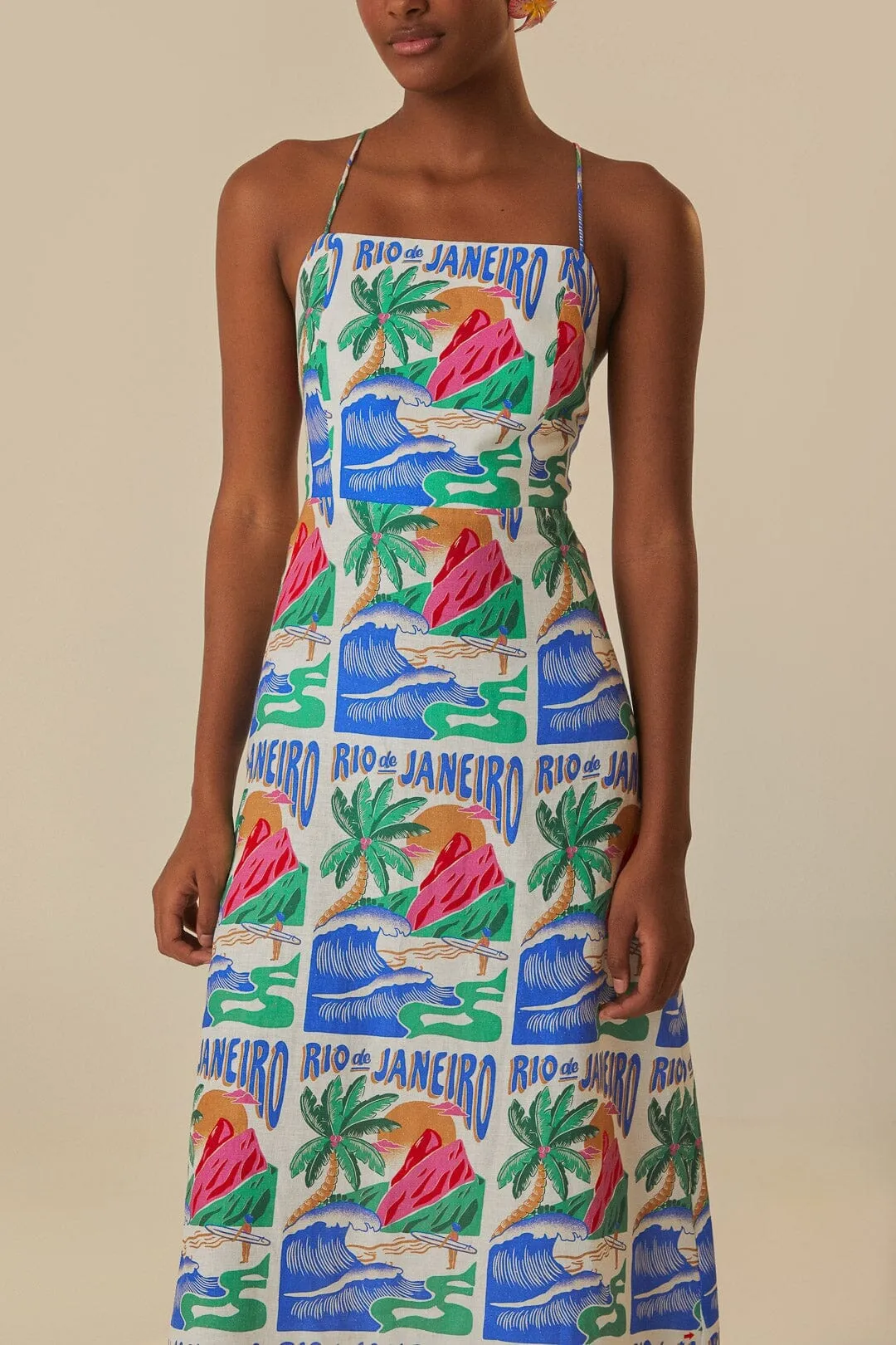 Off-White Carioca Posters Midi Dress Chic Comfort Urban Ease