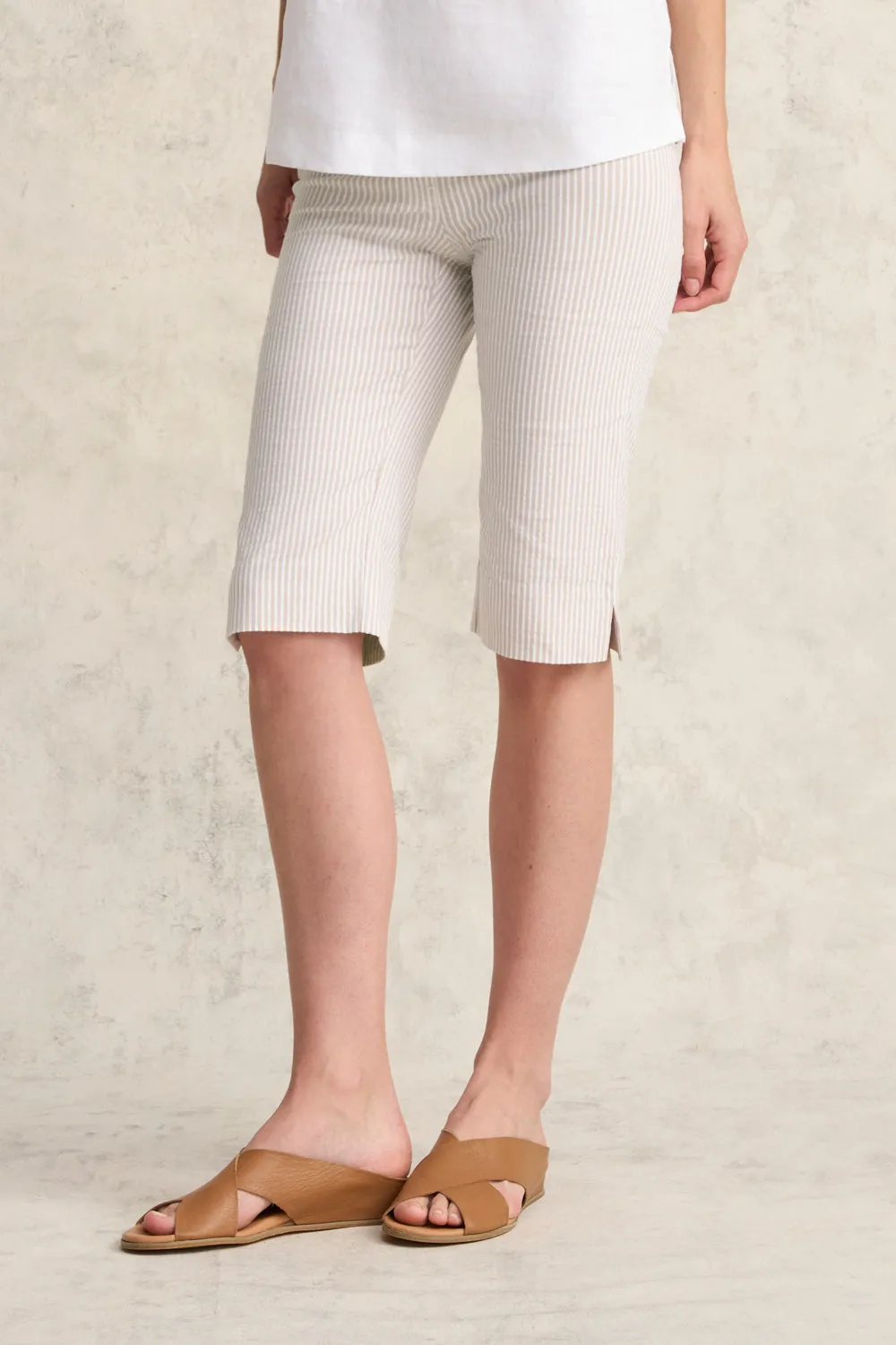 Outdoor Look school wear Bengajean? Short Seersucker - Stone & White Stripe
