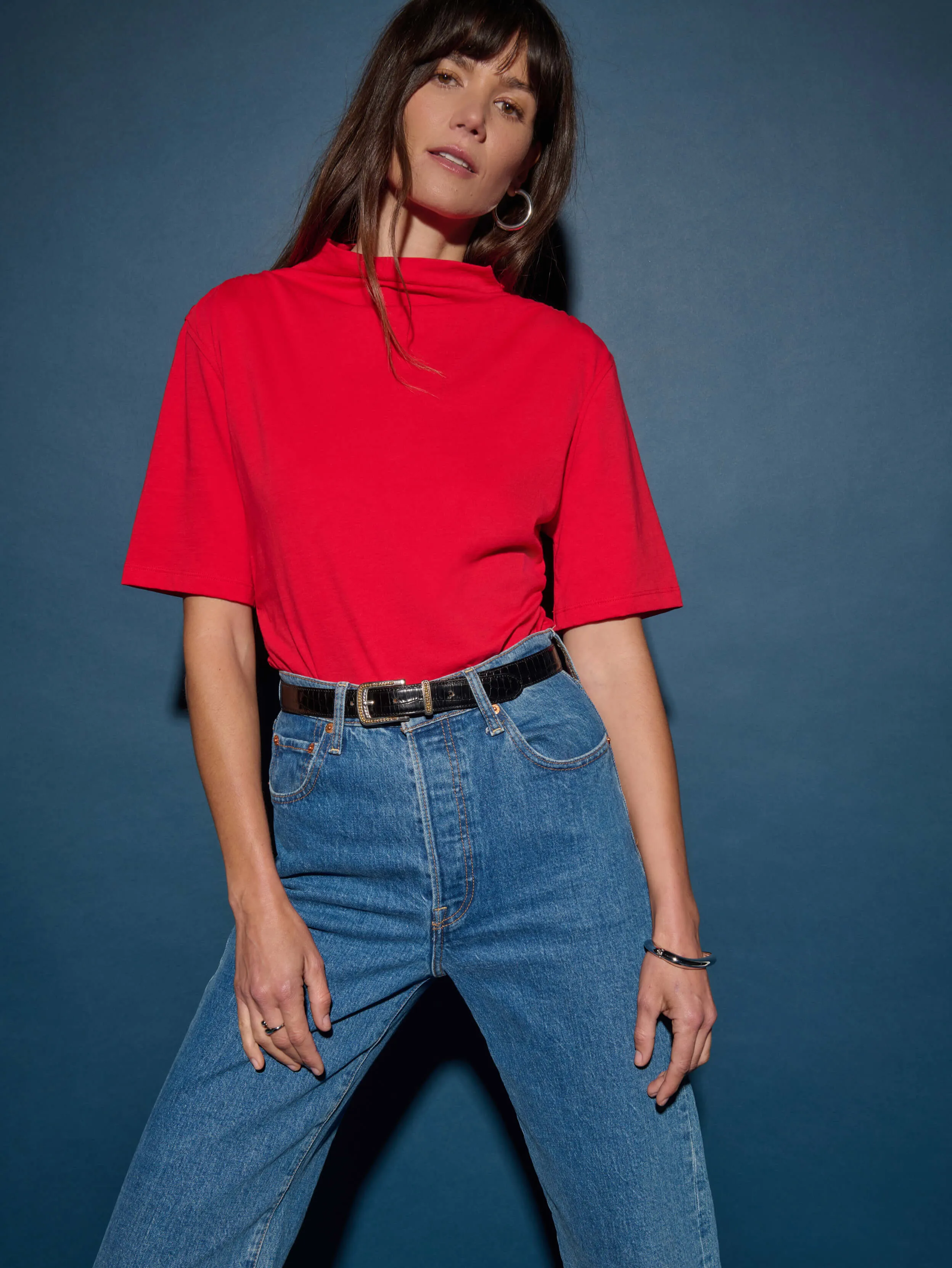 Sun Beam Sport Glow Reed Mock Neck